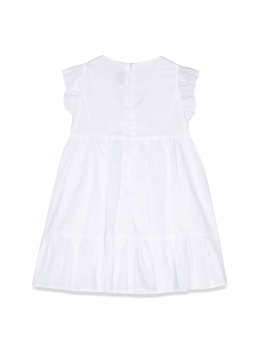 Il Gufo White Cotton Voile Dress With Culotte In White