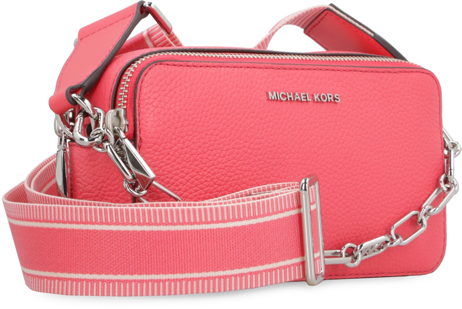 MICHAEL KORS: Michael Jet Set bag in grained leather - Fuchsia