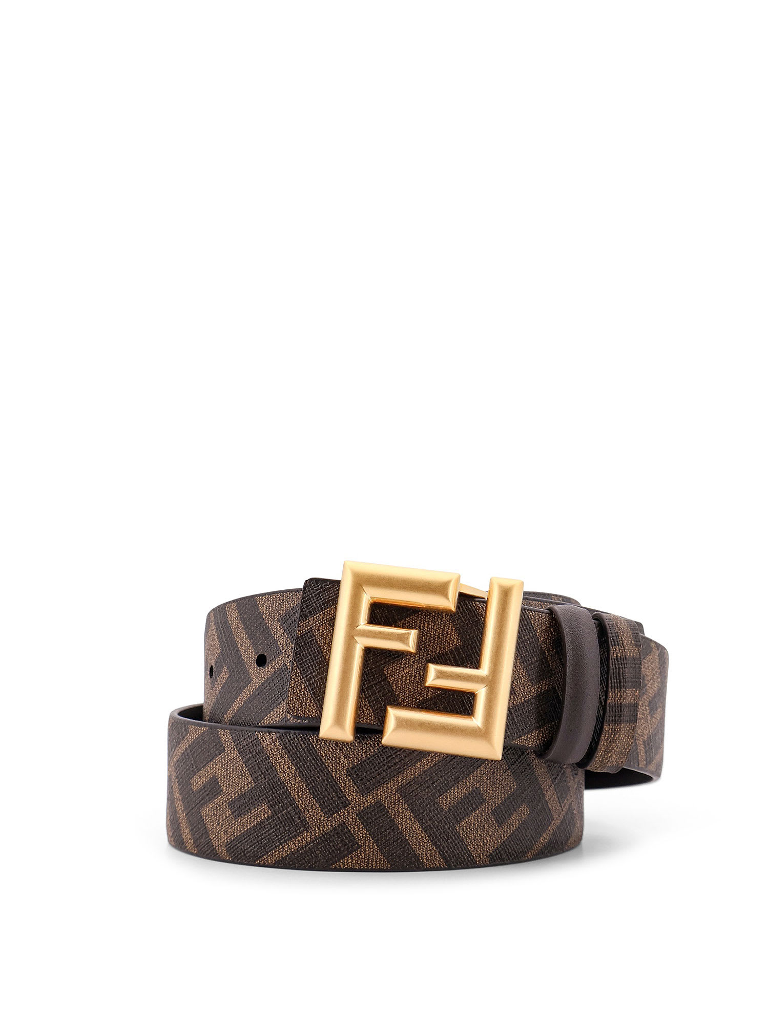 Shop Fendi Rounded Ff Belt In Brown