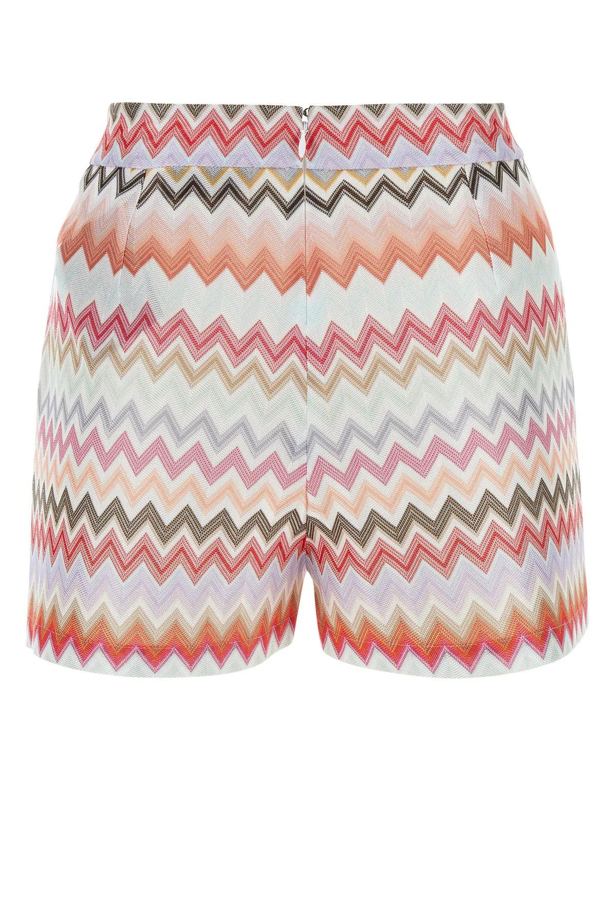 Shop Missoni Embroidered Cotton Blend Shorts In Multicolore