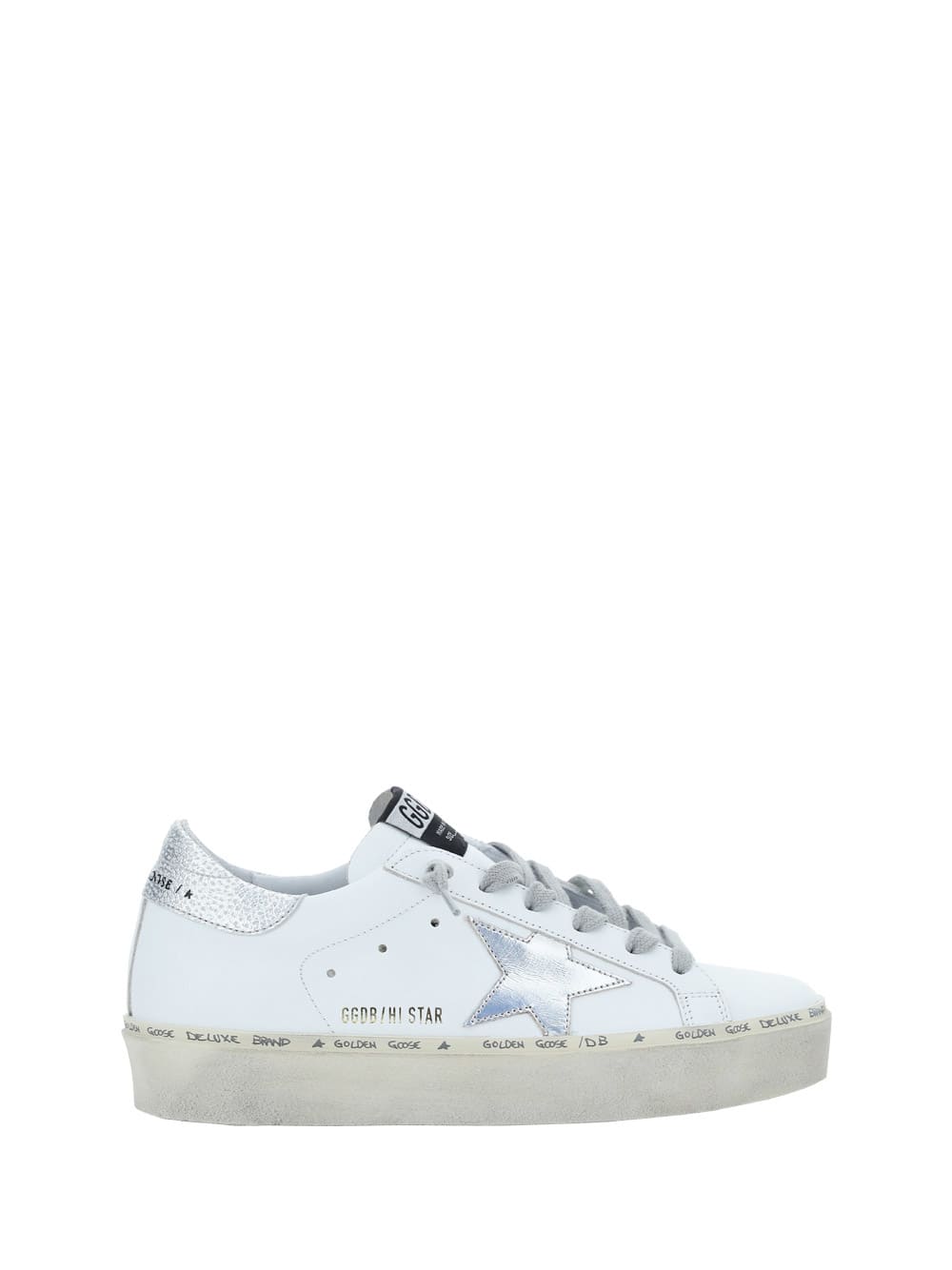 Golden Goose Hi Star Sneakers Gwf00118.f004130.11386 In White/silver