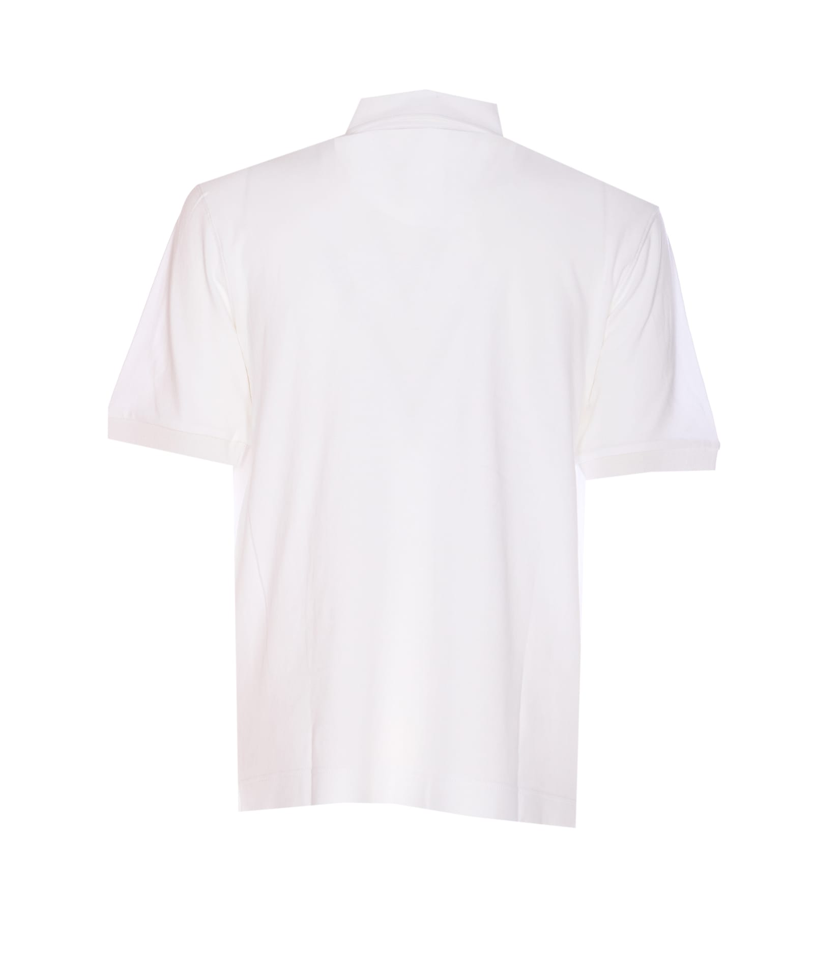 Circolo 1901 Polo Shirt With Ribbed Cuffs And Short Sleeves In White