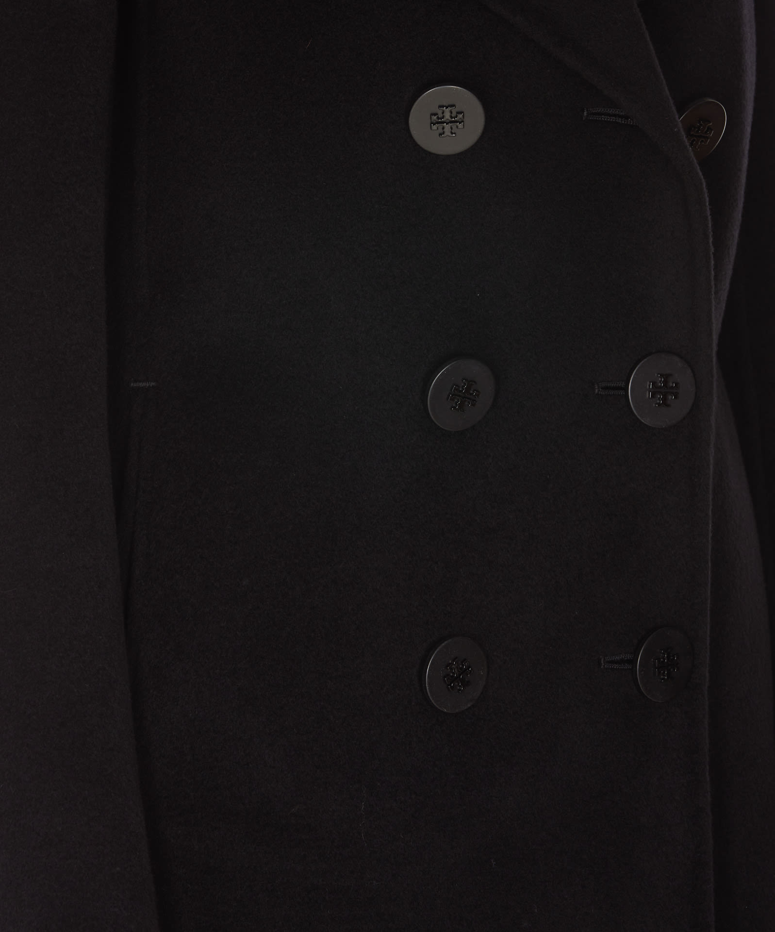 Shop Tory Burch Coat In Black