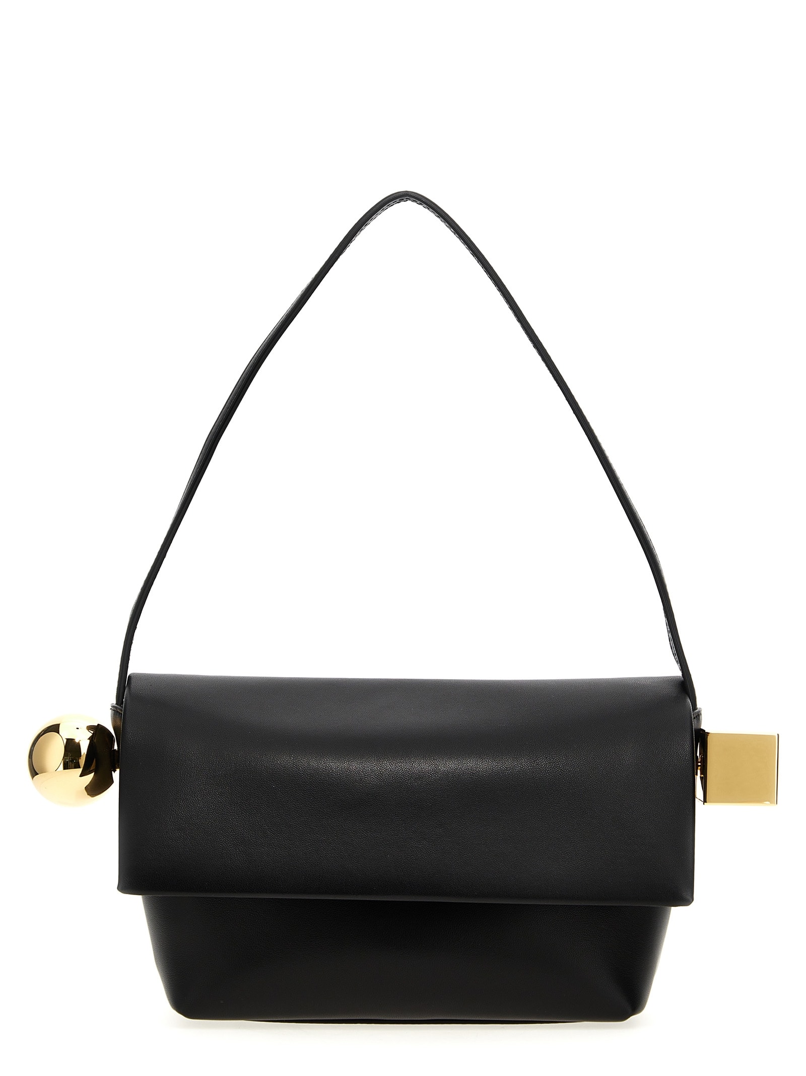 Shop Jacquemus Il Rond Carré Shoulder Bag In Black