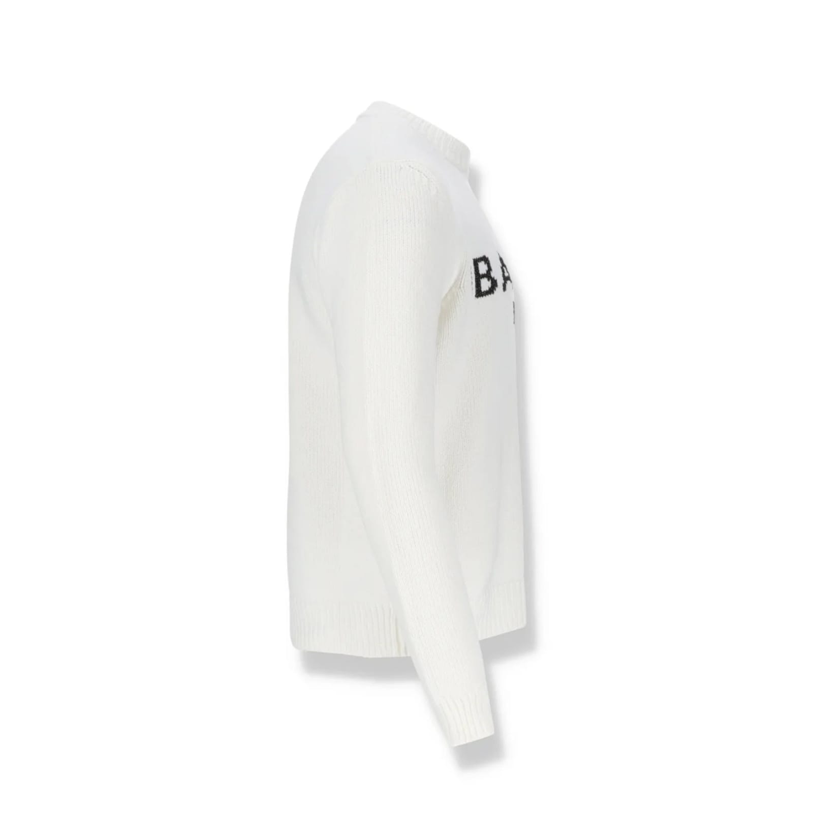 Shop Balmain Cotton Logo Sweater In White