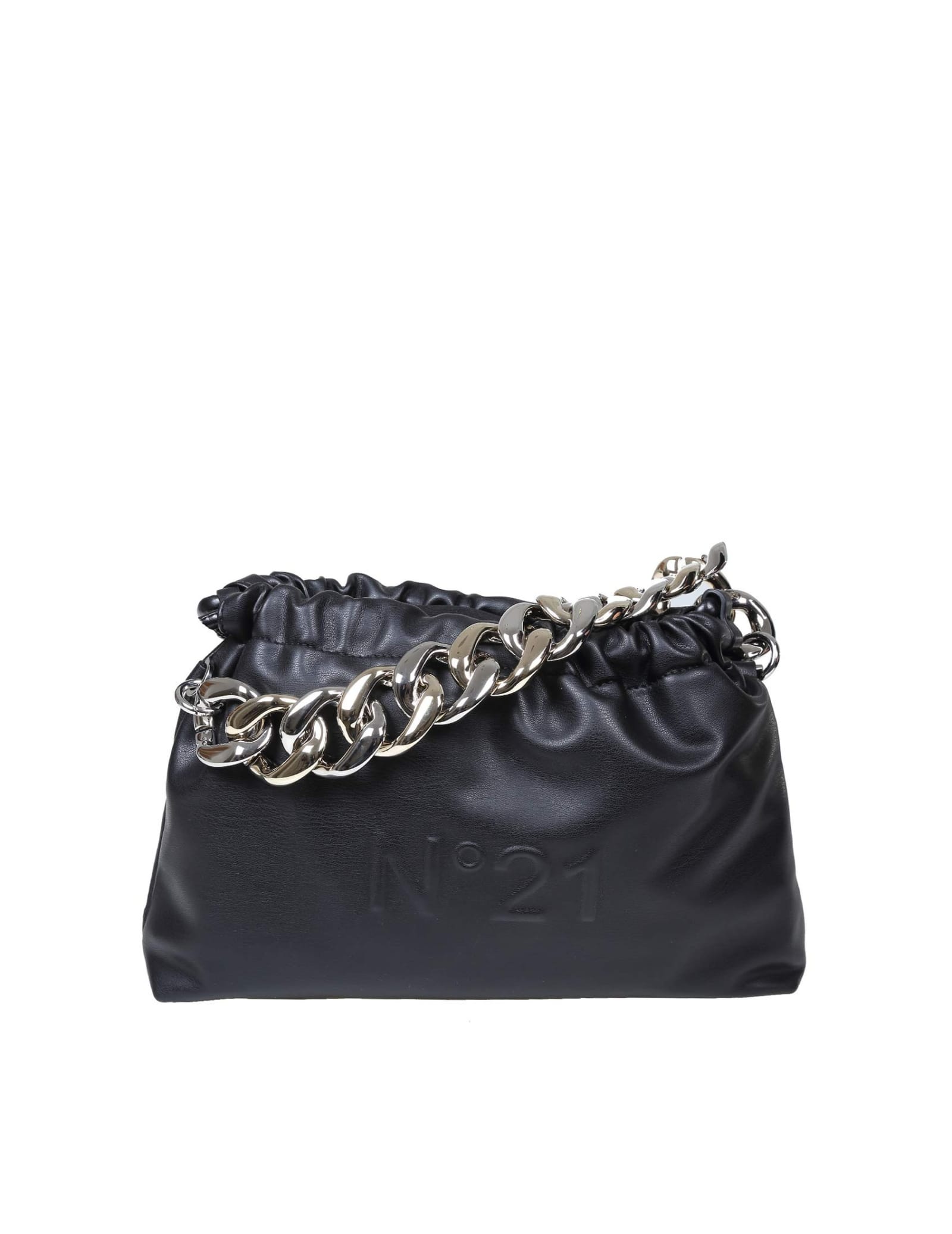 N°21 N ° 21 Eva Coulisse Bag In Leather With Logo In Black | ModeSens