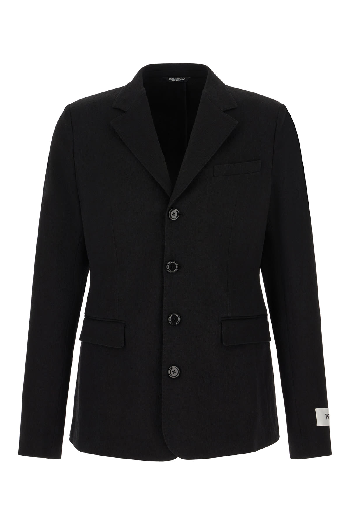 Dolce & Gabbana Black Stretch Cotton Blend Blazer