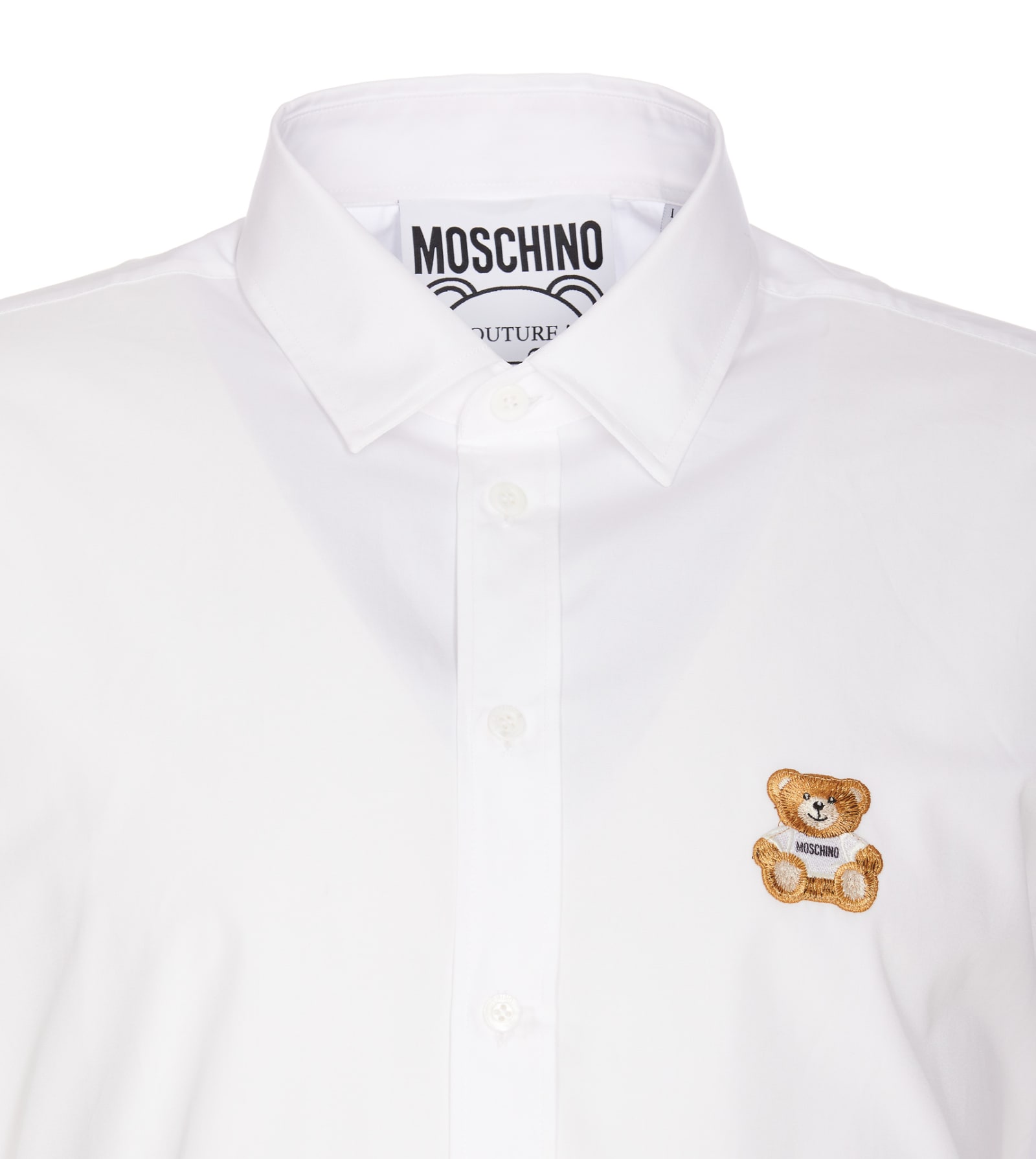 Shop Moschino Teddy Patch Shirt In White