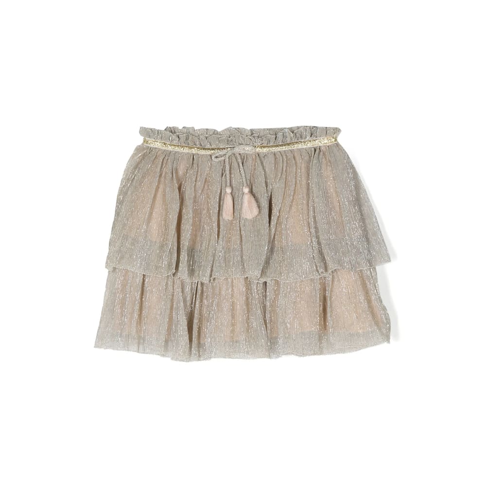 Louise Misha Metallic Ruffled Miniskirt In Neutral