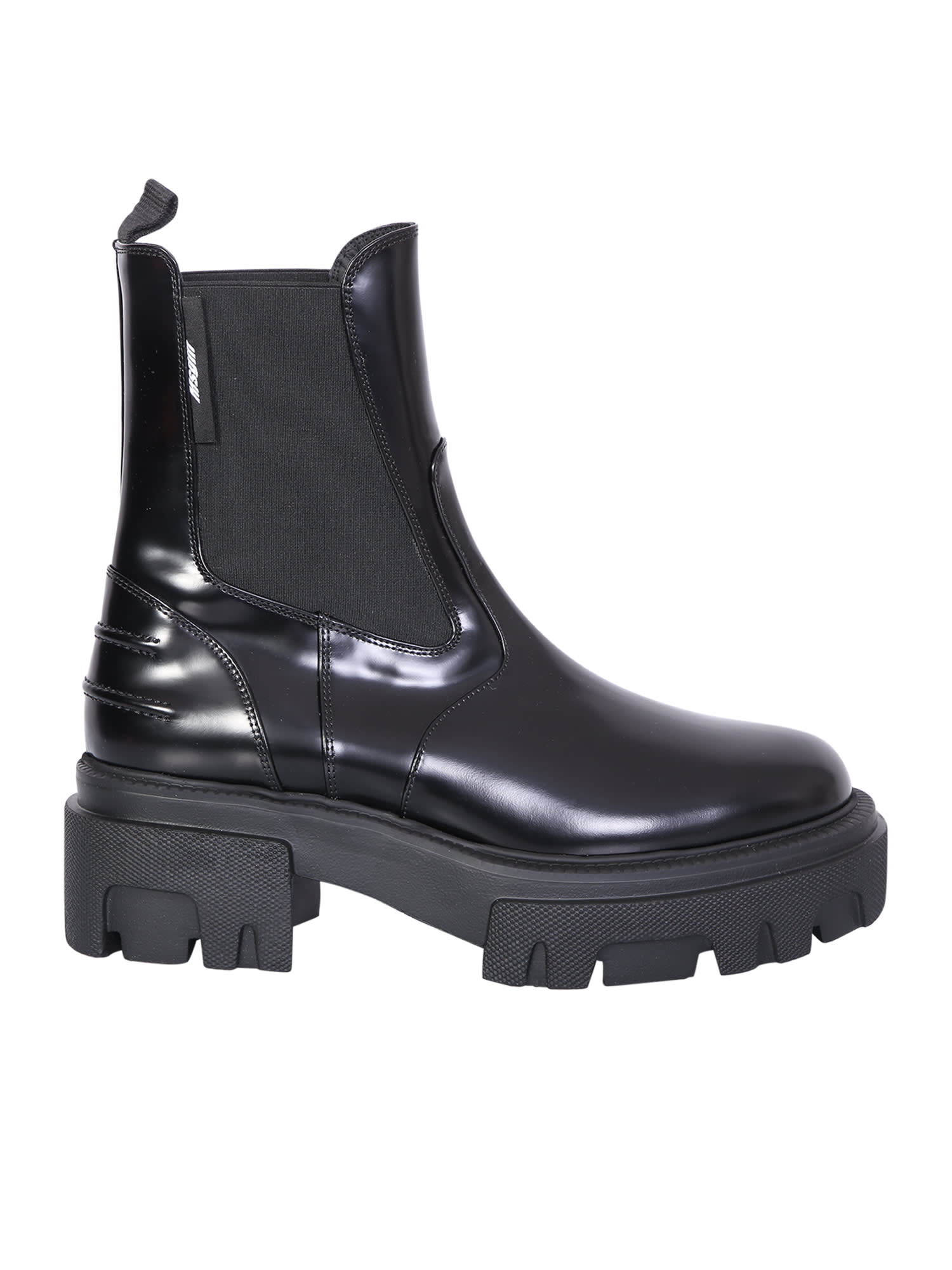 MSGM Leather Boots Black