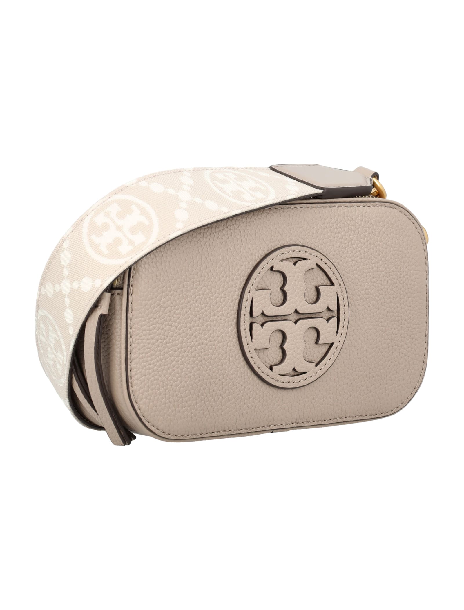 Shop Tory Burch Miller Mini Crossbody Bag In Fresh Clay