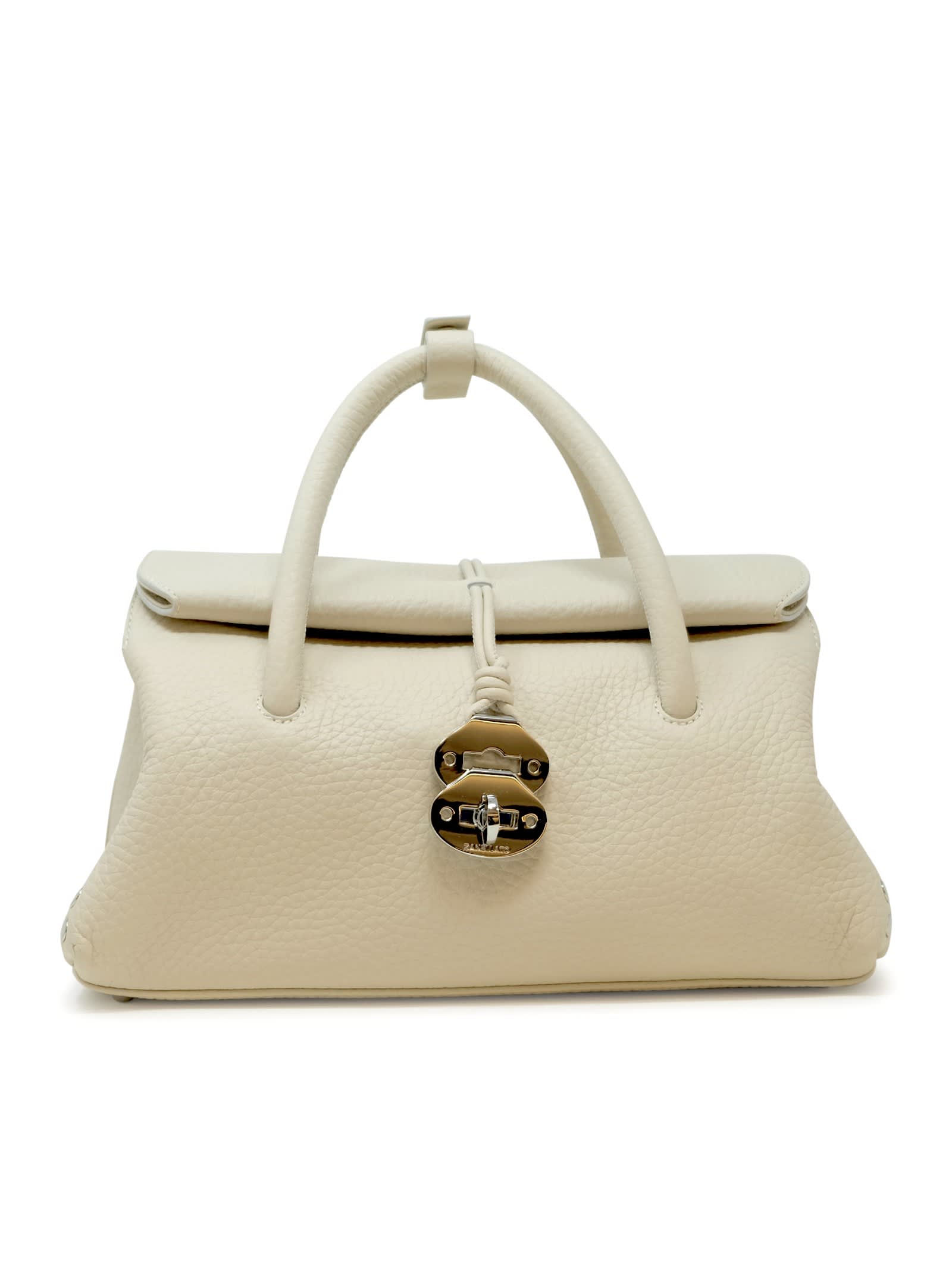 White Carrara Dotta Centauro Leather Handbag