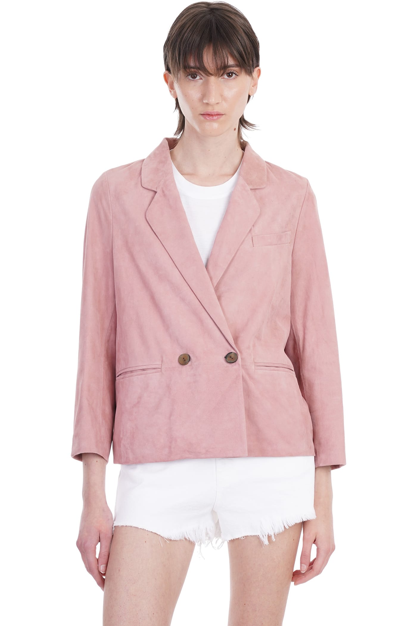 Giorgio Brato Jacket In Rose-pink Leather