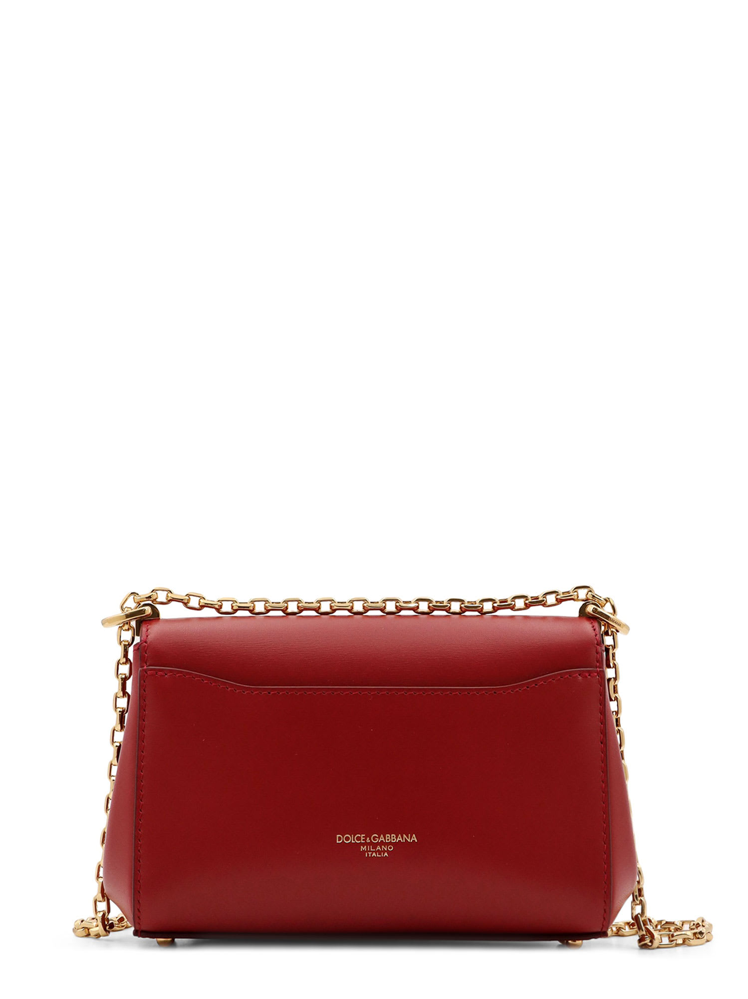 Dolce & Gabbana Marlene Red Shoulder Bag With Twist Lock In Leather Woman In Red