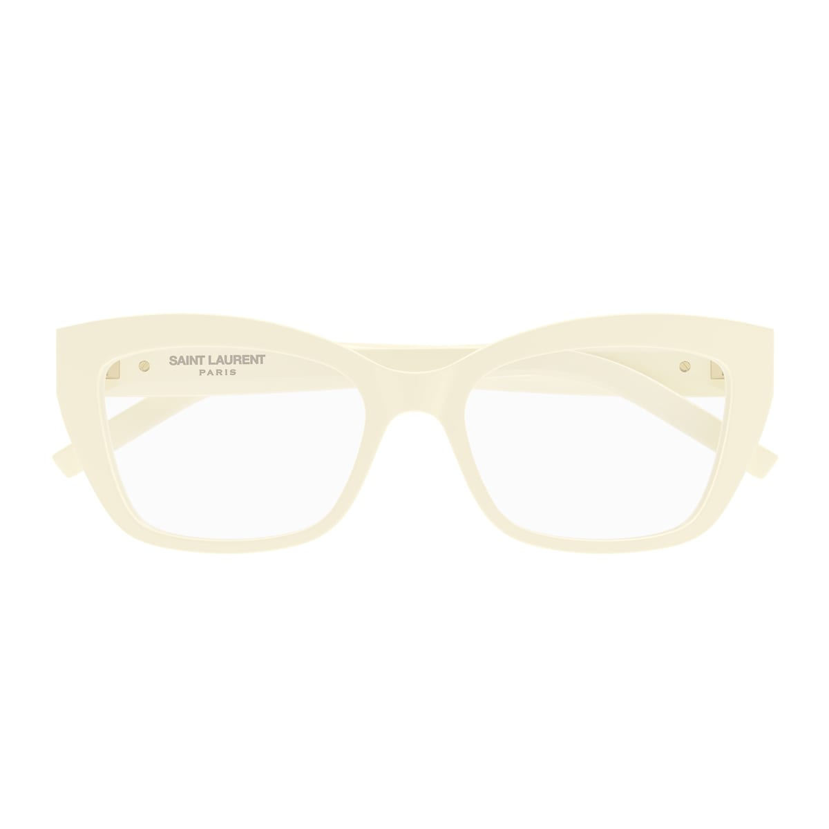 Saint Laurent Sl M117 Linea Monogram 005 Ivory Transparent Glasses In Gold