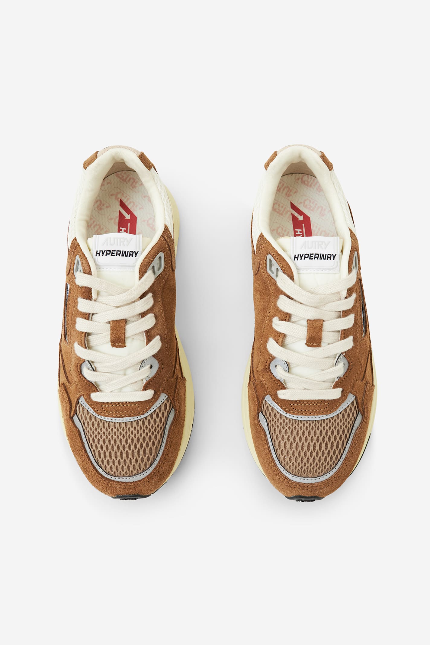 Autry Cigar Suede And Mesh Sneakers In Neutral