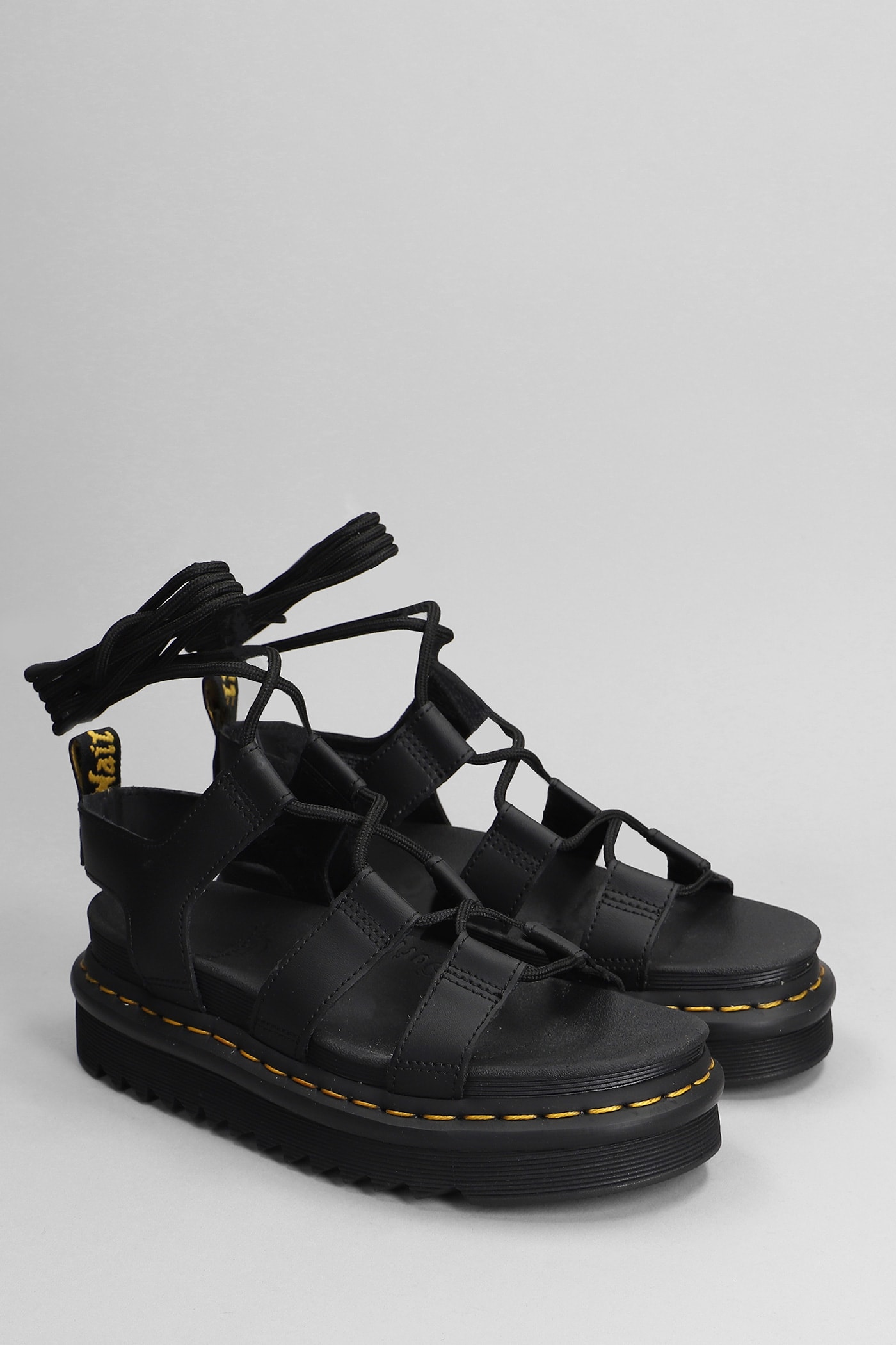 Shop Dr. Martens' Nartilla Sandals In Black Leather