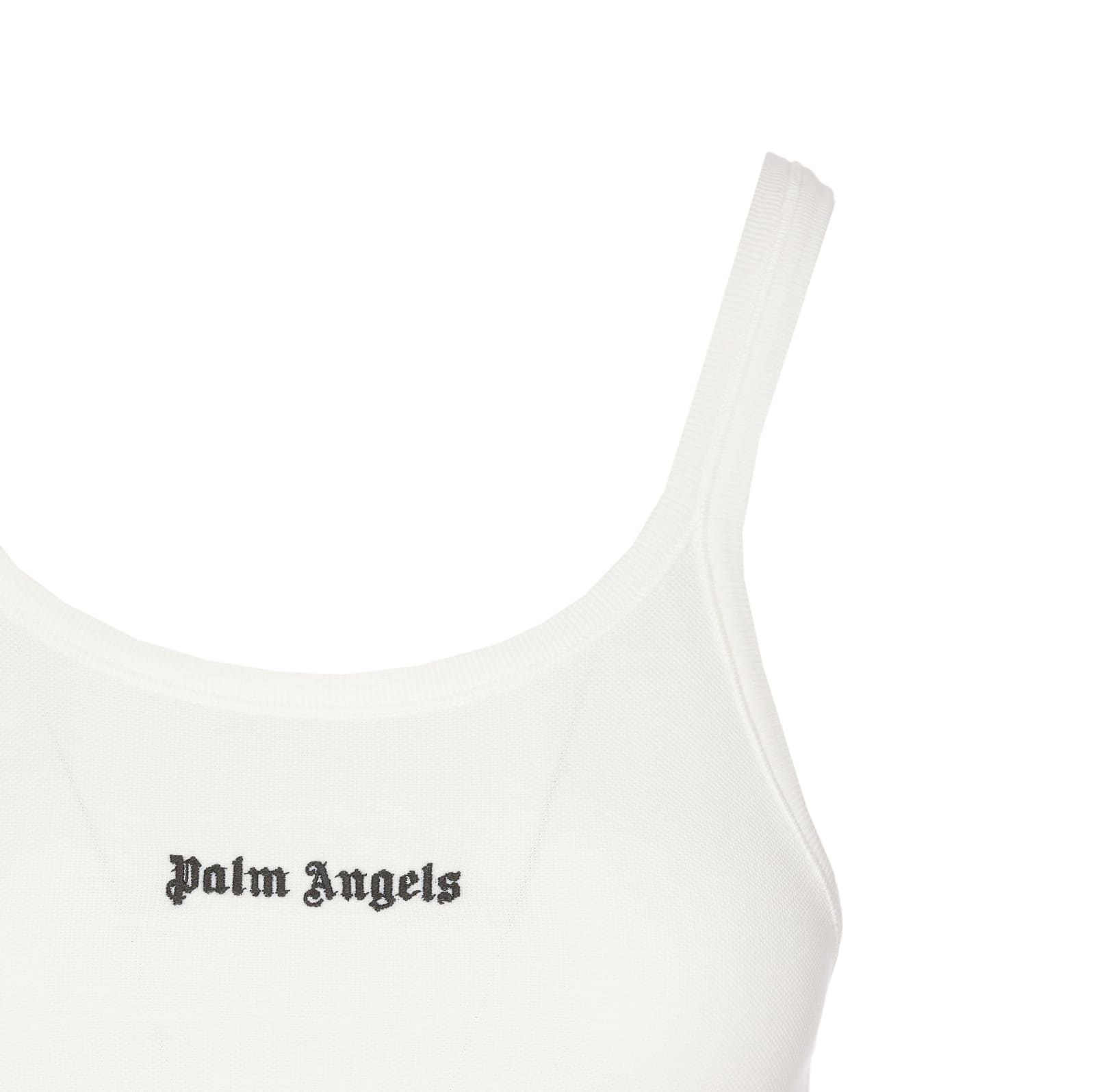Shop Palm Angels Logo Tank Top In White