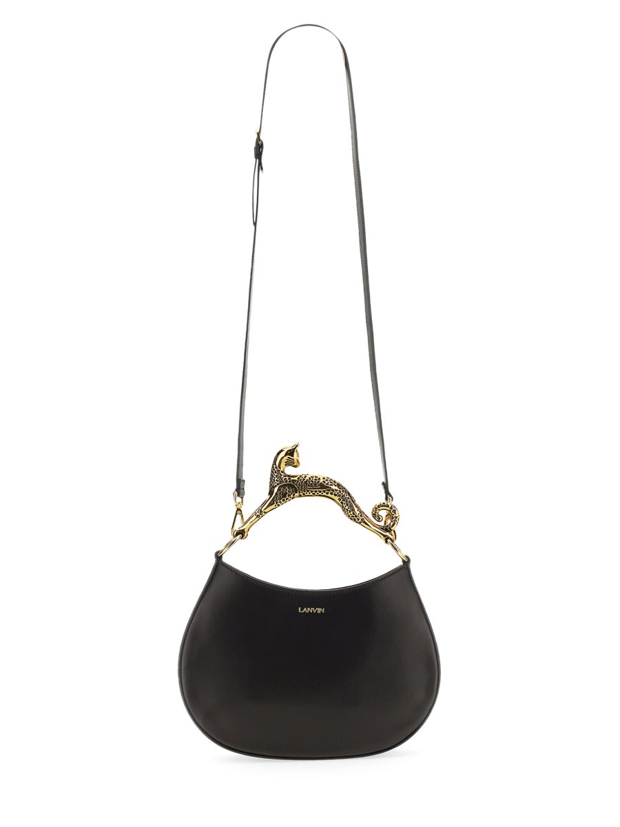 Shop Lanvin Hobo Bag Cat In Black