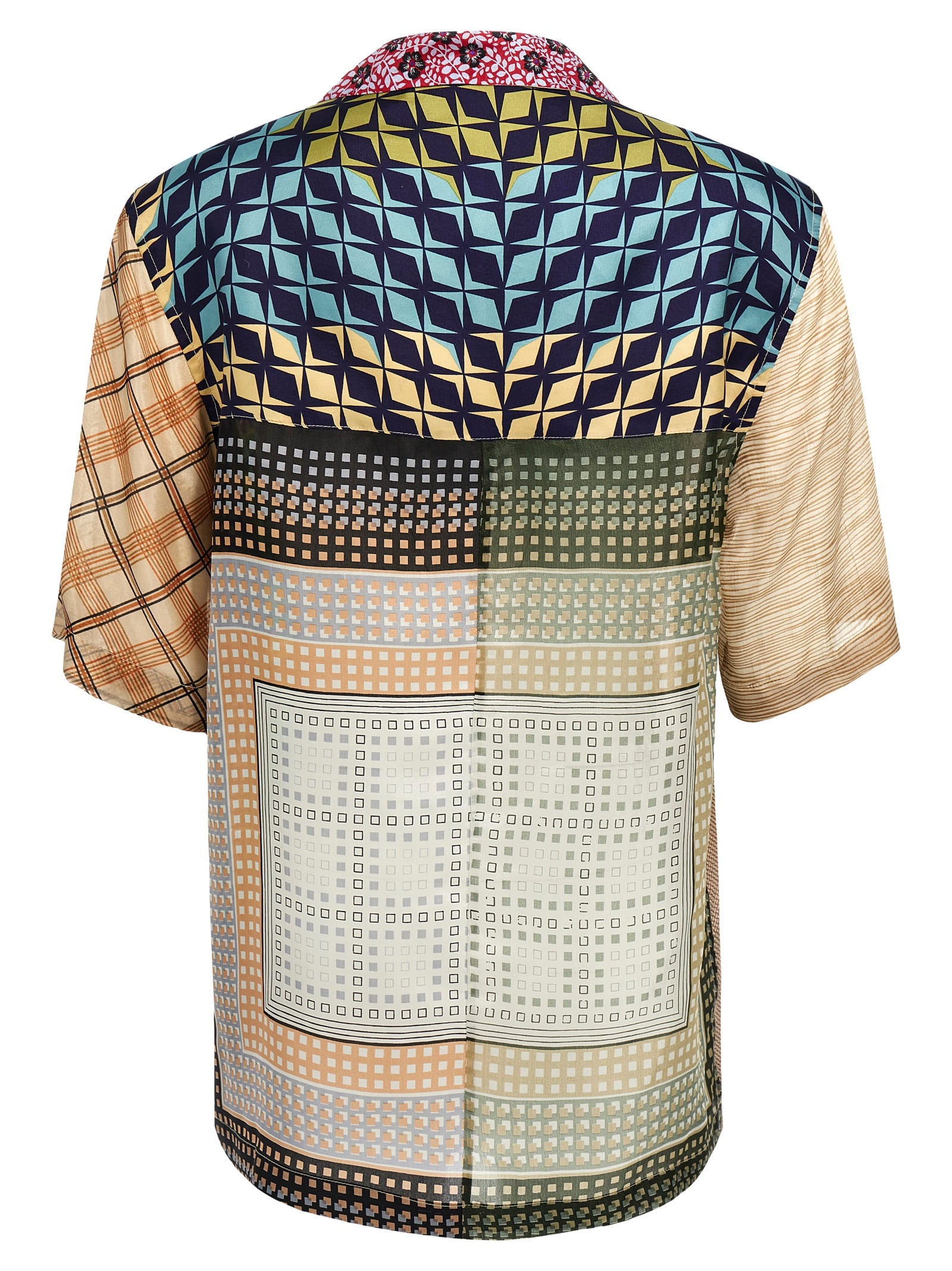 Marine Serre Regenerated Silk Scarves Bowling Shirt And Blouse Multicolor In Multicolor