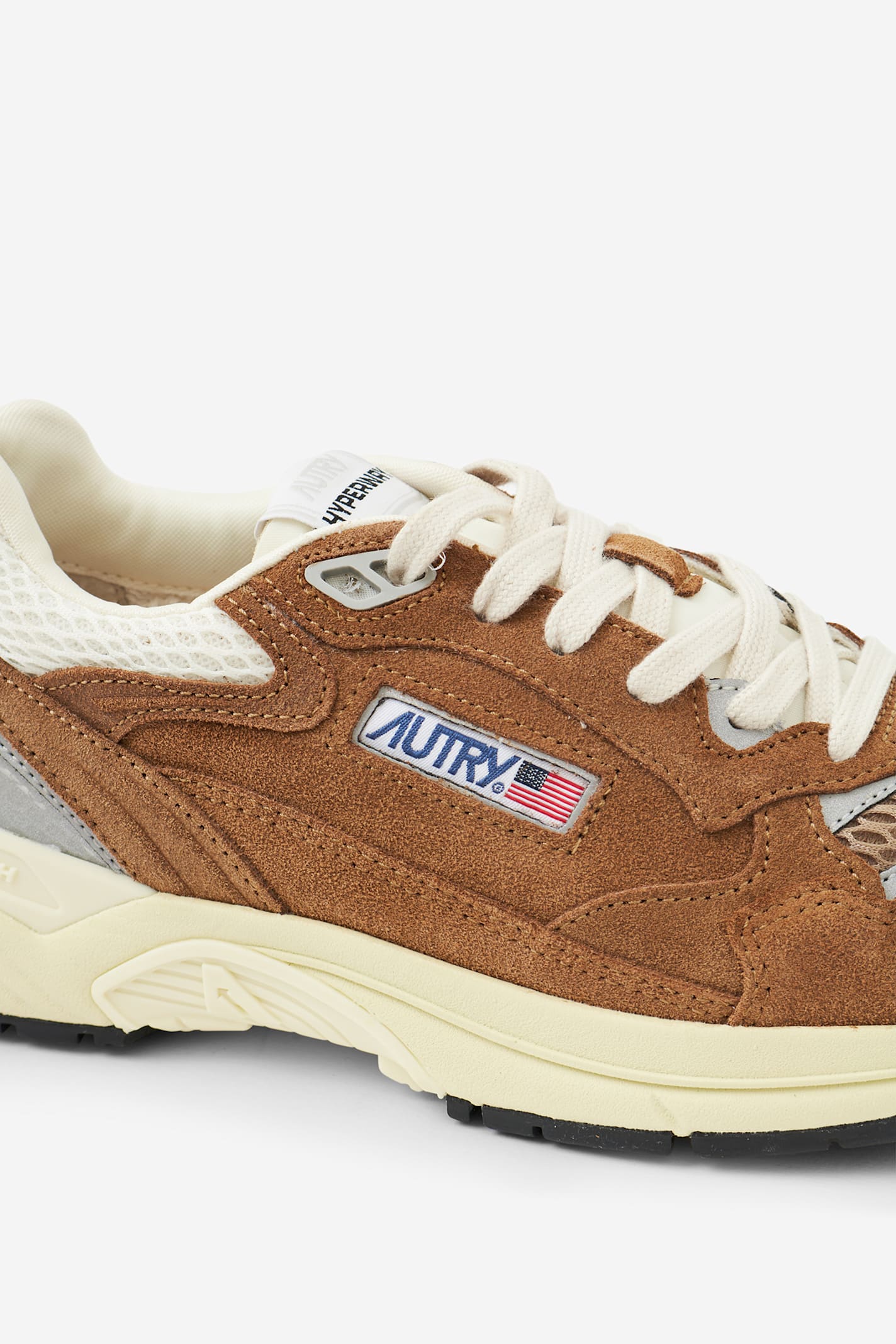 Autry Cigar Suede And Mesh Sneakers In Neutral