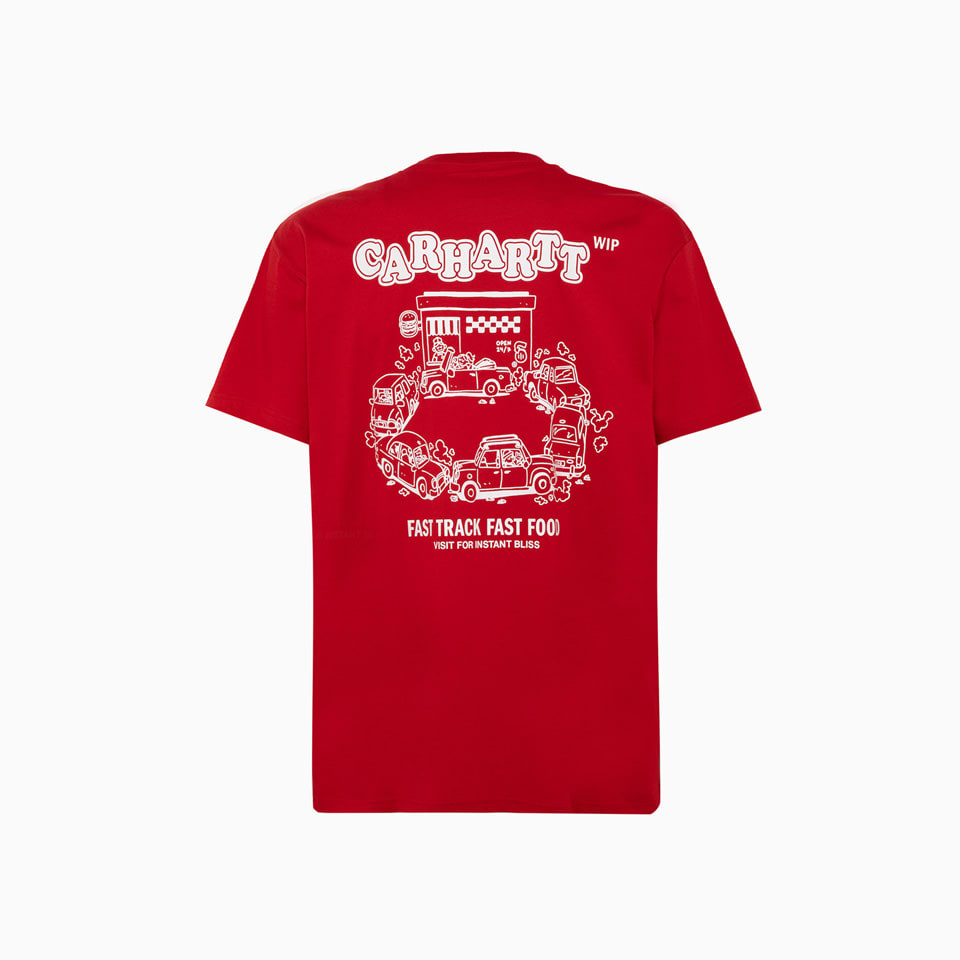 Shop Carhartt Wip Fast Food T-shirt In Red