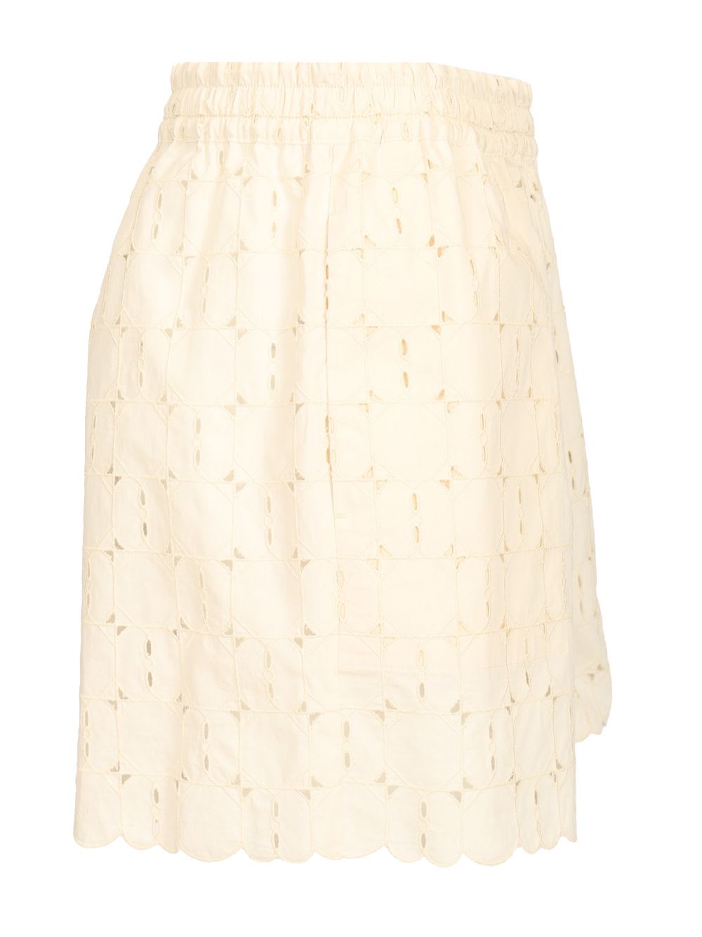 Moncler Lace Shorts Trousers White
