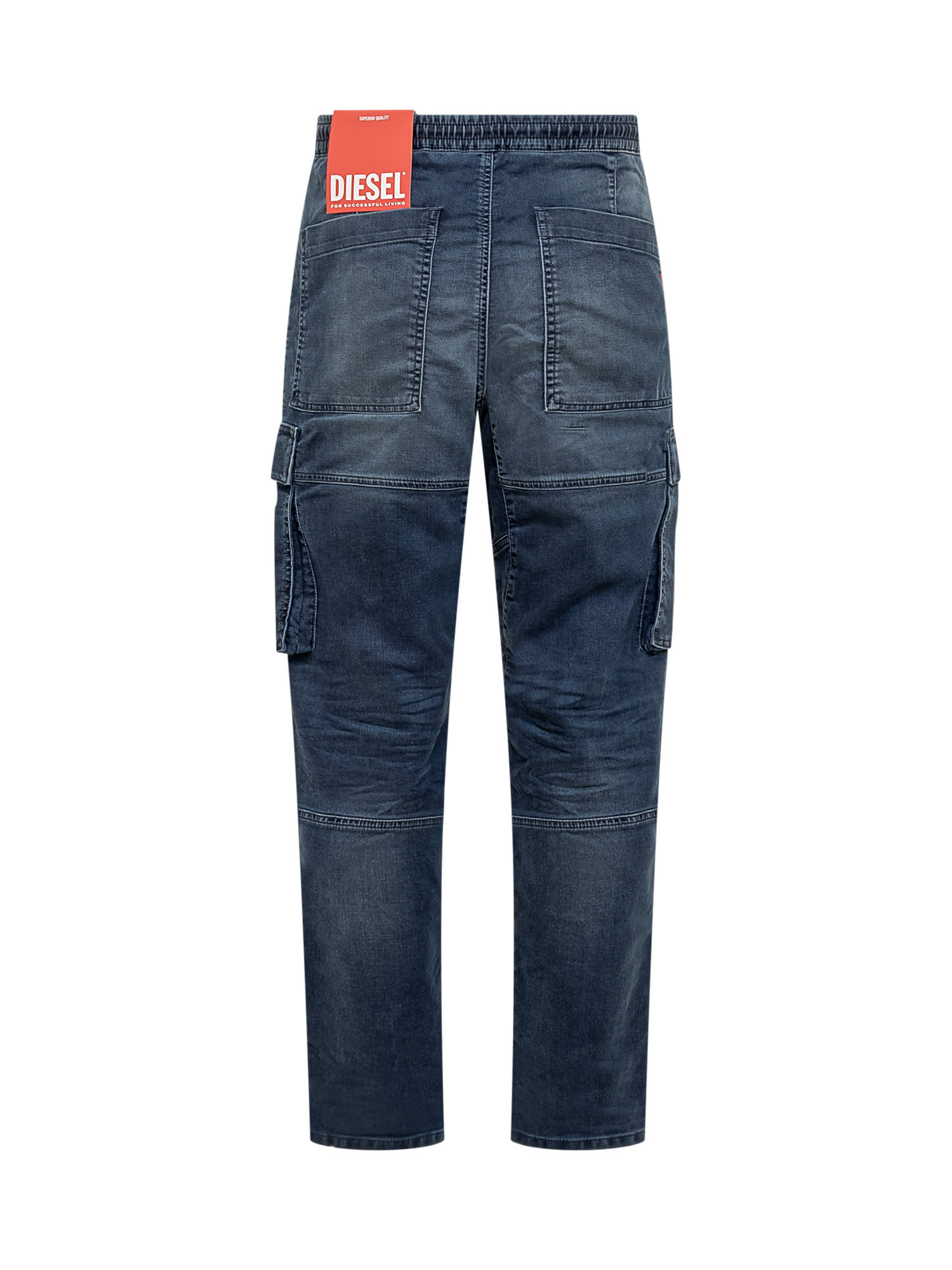 Shop Diesel Cargo Pants In Denim