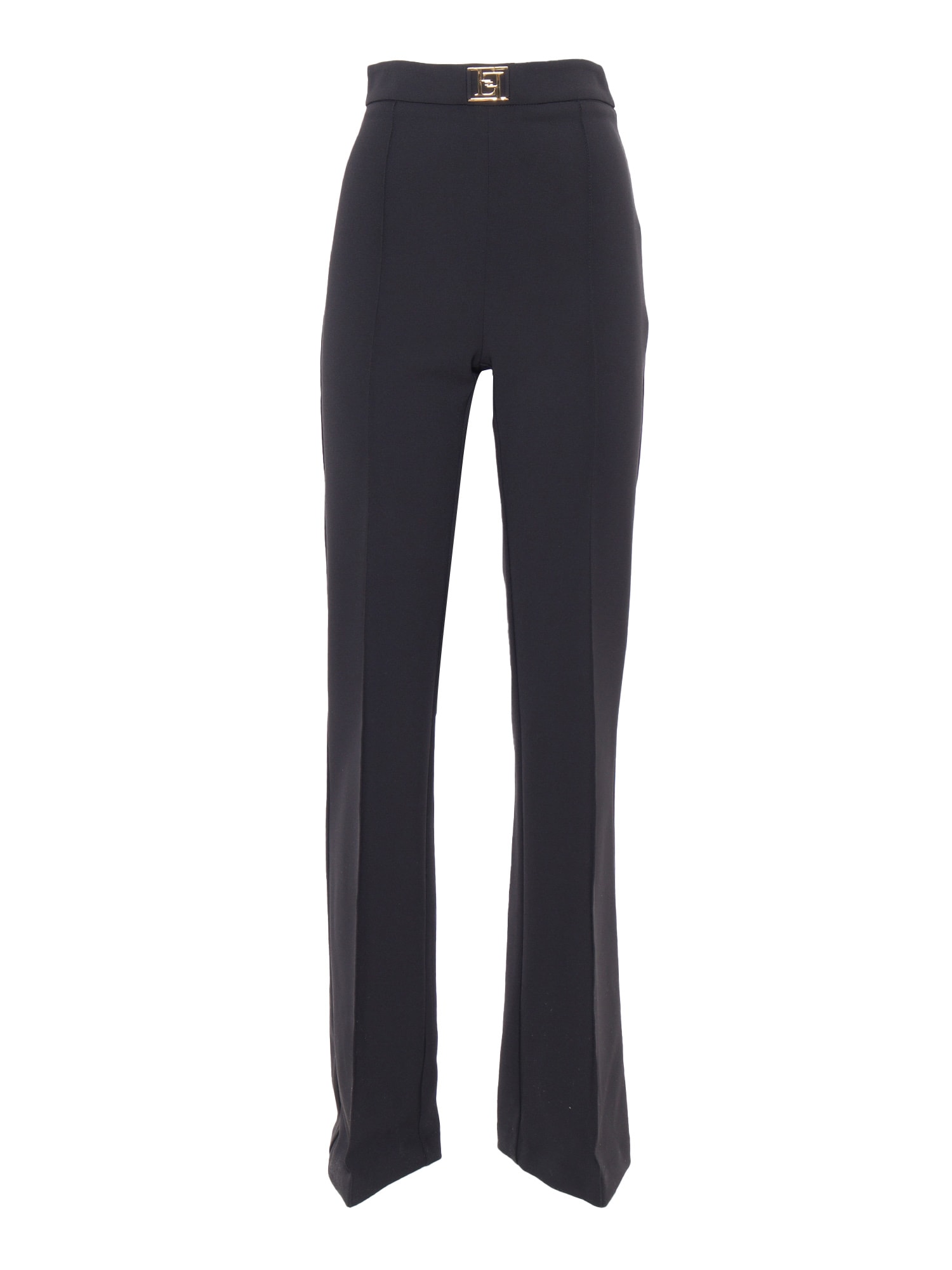 Shop Elisabetta Franchi Black Elegant Trousers