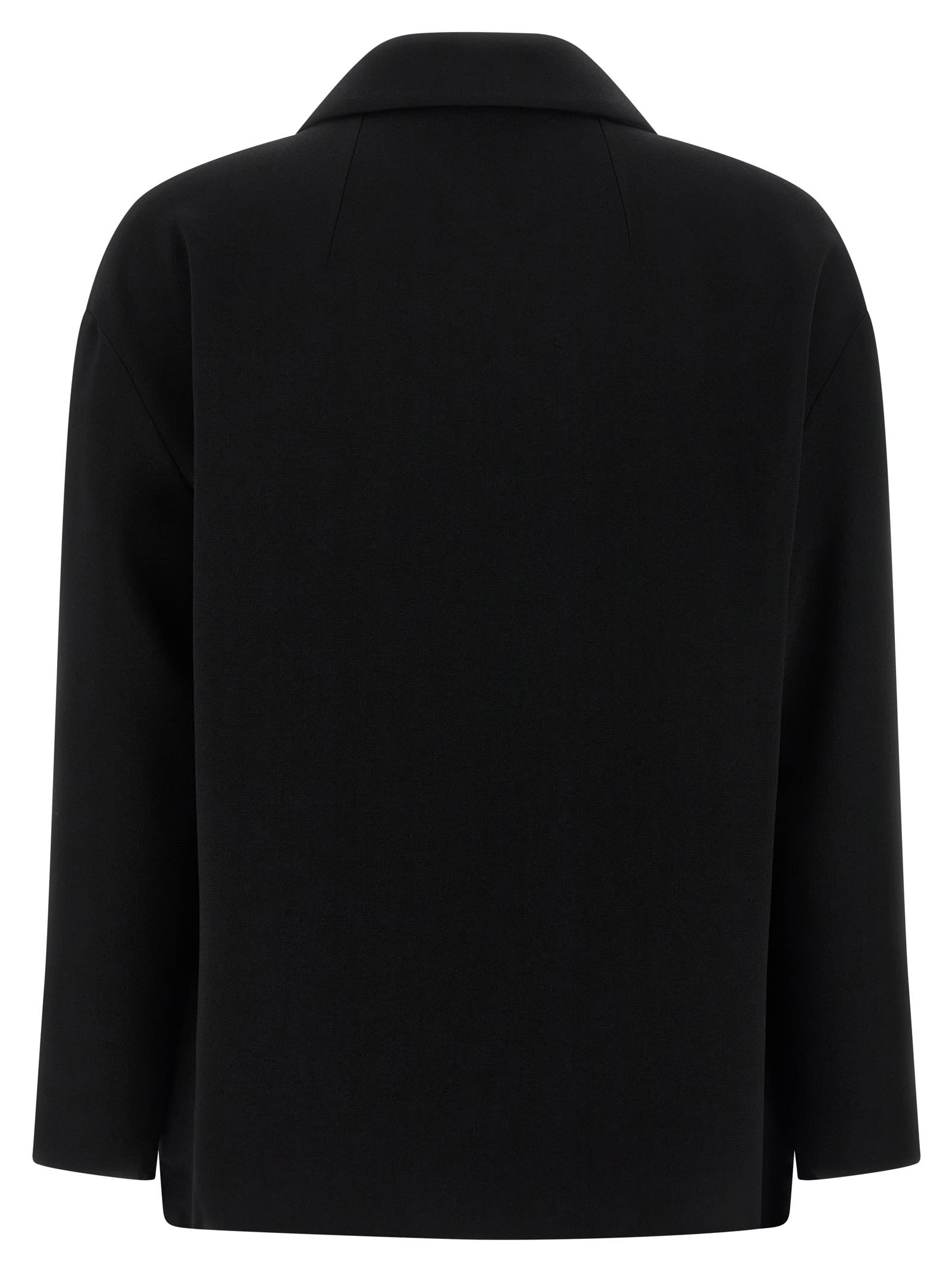 Alberto Biani Single-breasted Two-button Blazer With V-neck Lapels In Black