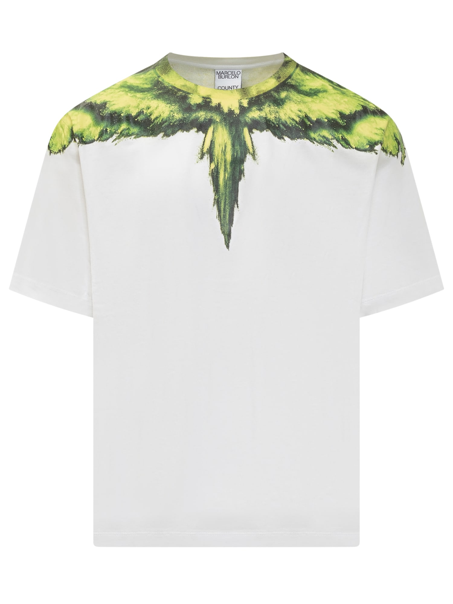 Shop Marcelo Burlon County Of Milan Colordust Wings T-shirt In White Green