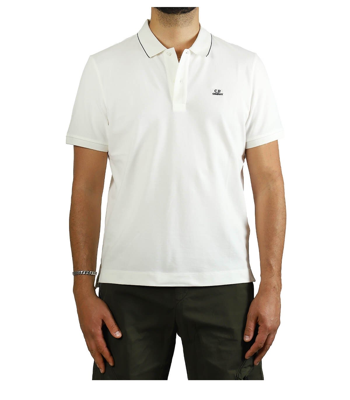 C.p. Company White Slim Fit Polo Shirt