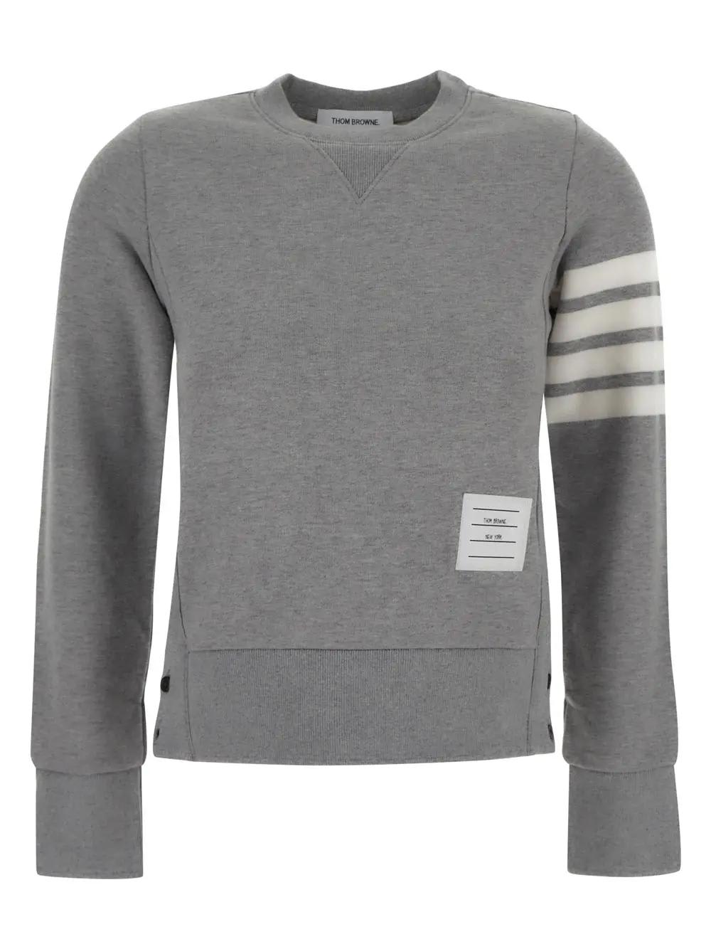 Thom Browne Loopback Jersey Knit Engineered 4-bar Stripe Classic Crewneck Pullover