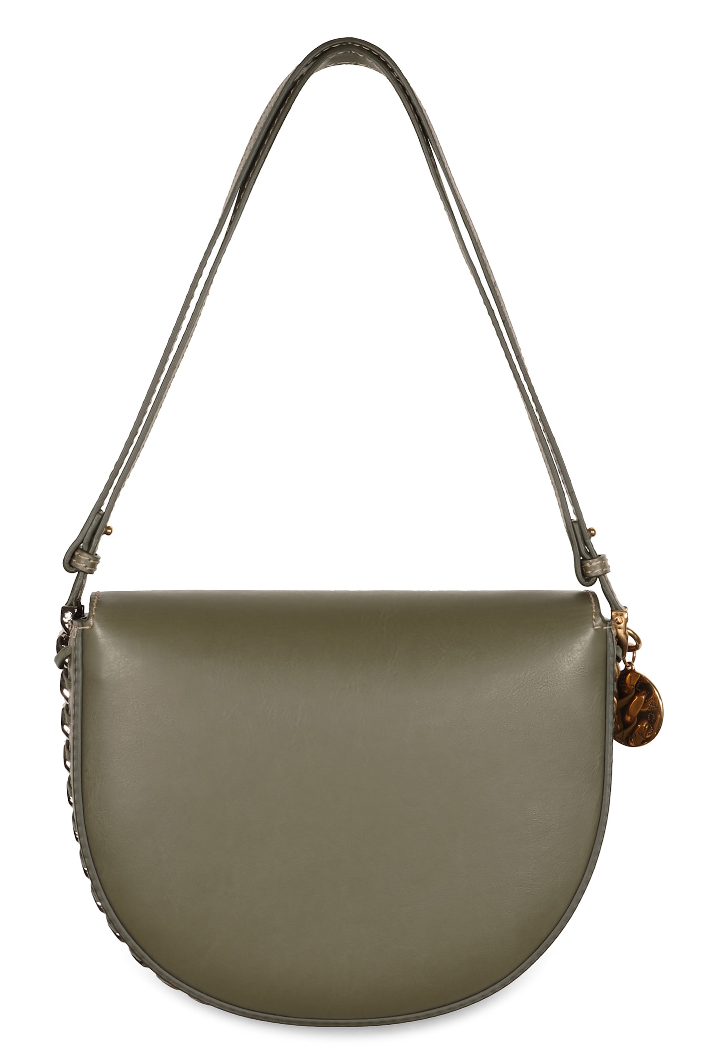 Stella Mccartney Frayme Vegan Leather Shoulder Bag In Green