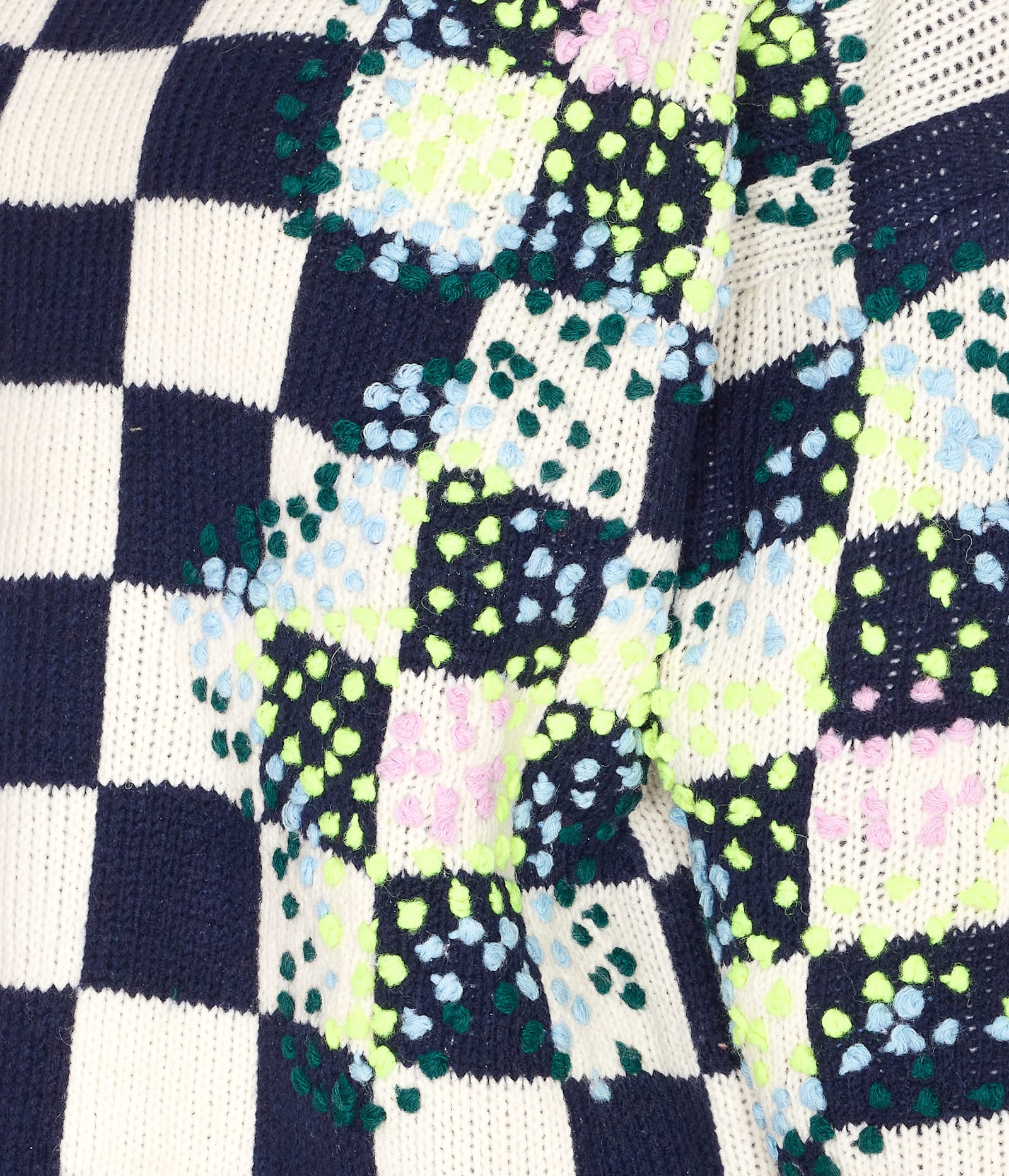 Essentiel Antwerp Embroidered Check Sweater In Blue