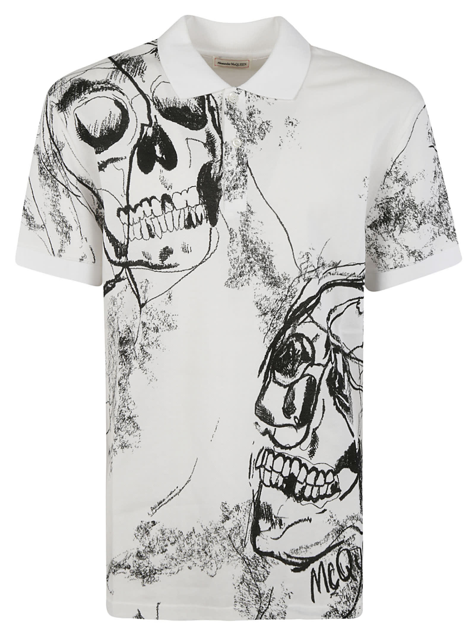 Alexander McQueen Skull Printed Polo Shirt