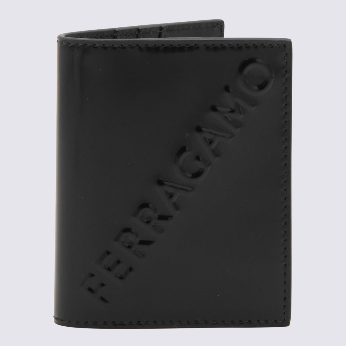 Shop Ferragamo Black Leather Card Holder