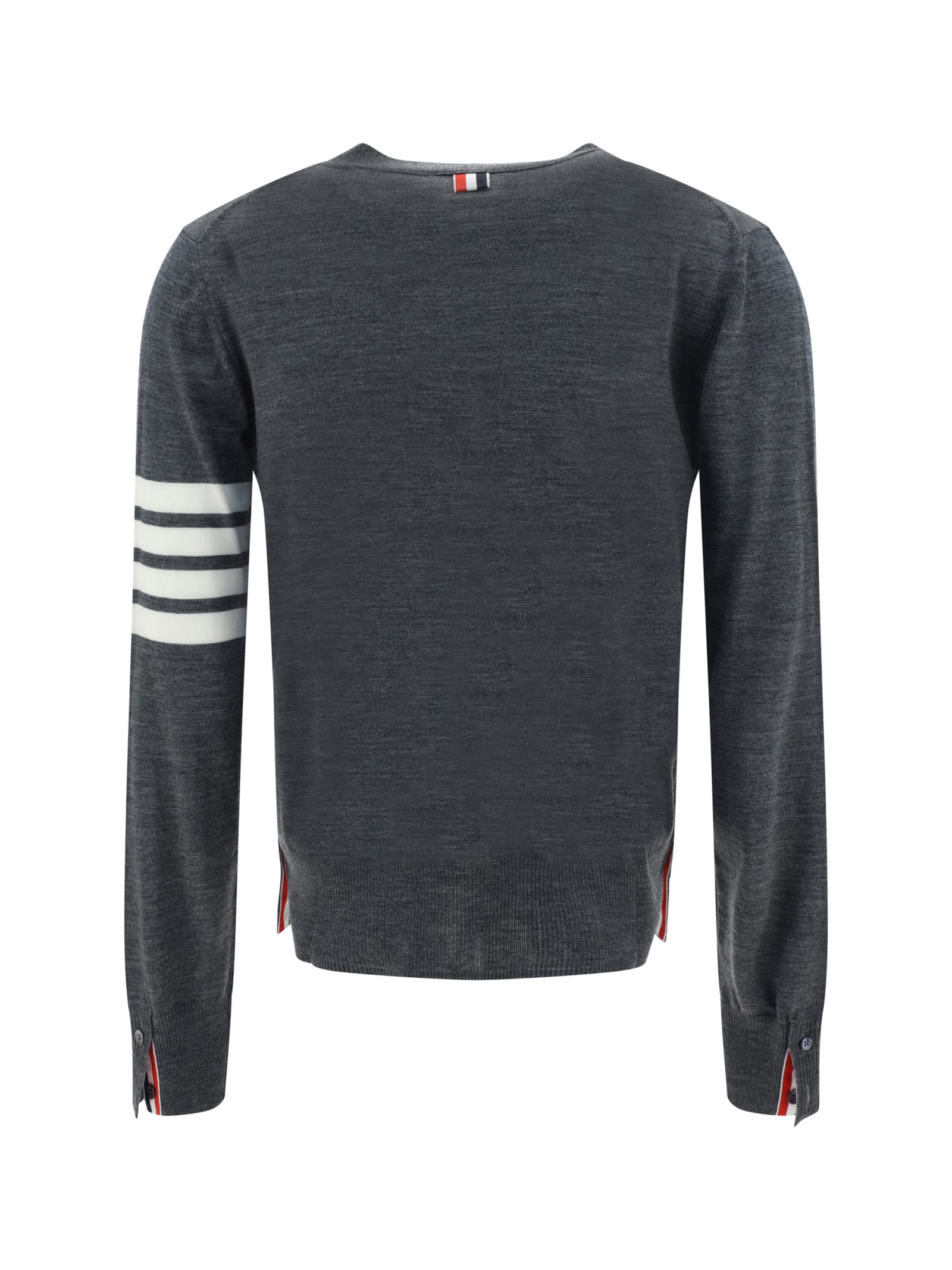 Thom Browne Women Merino Wool Cardigan In Med Grey