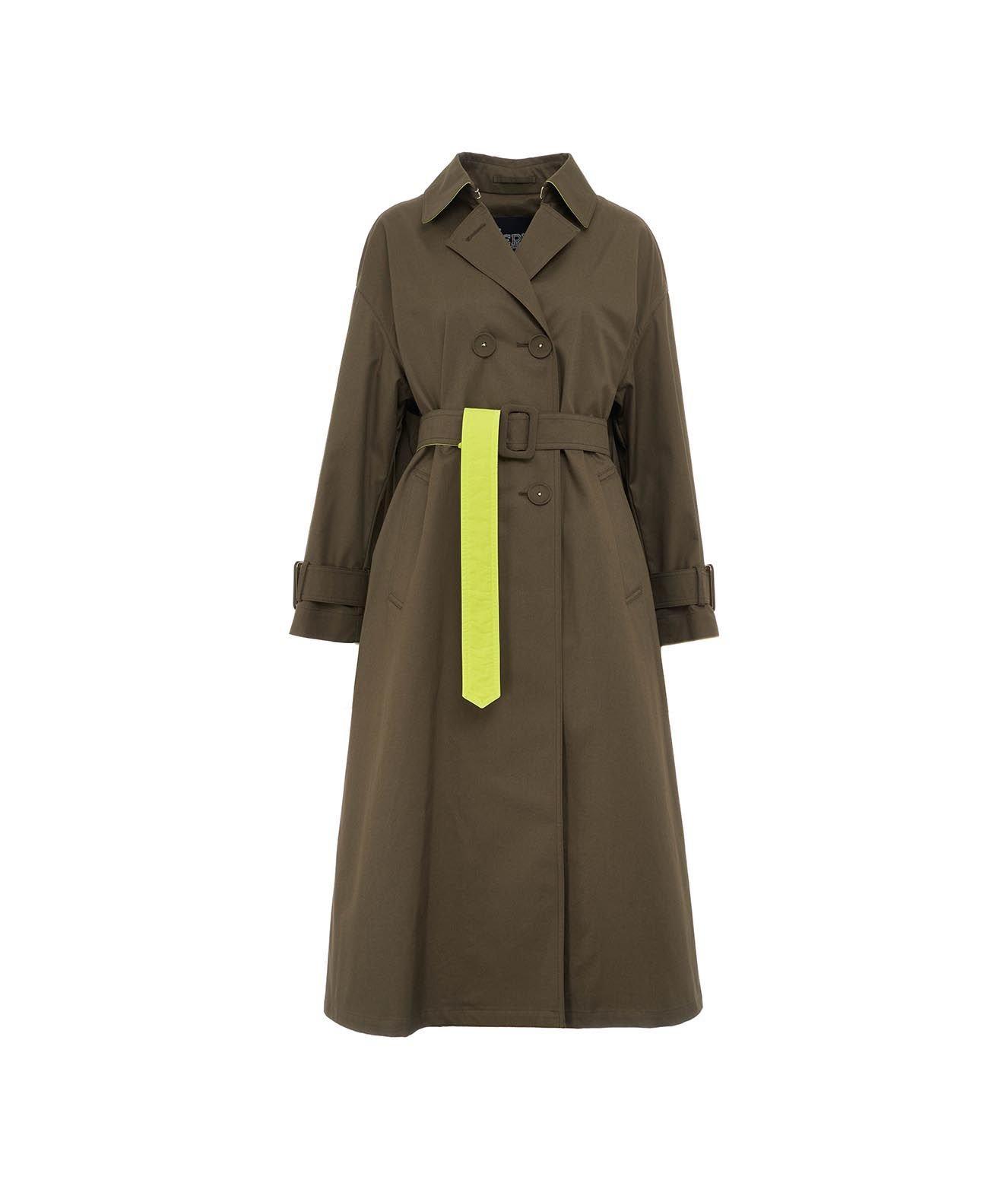 Shop Herno Belted Trench Coat In Light Military