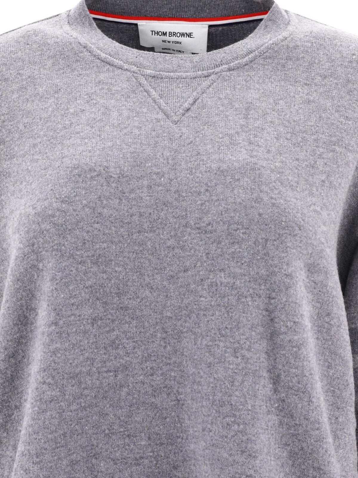 Shop Thom Browne Oversized Knit Sweatshirt In Lt Grey
