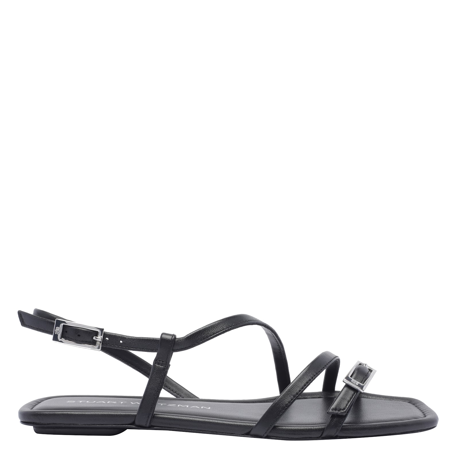 Stuart Weitzman Square Toe Flat Sandals