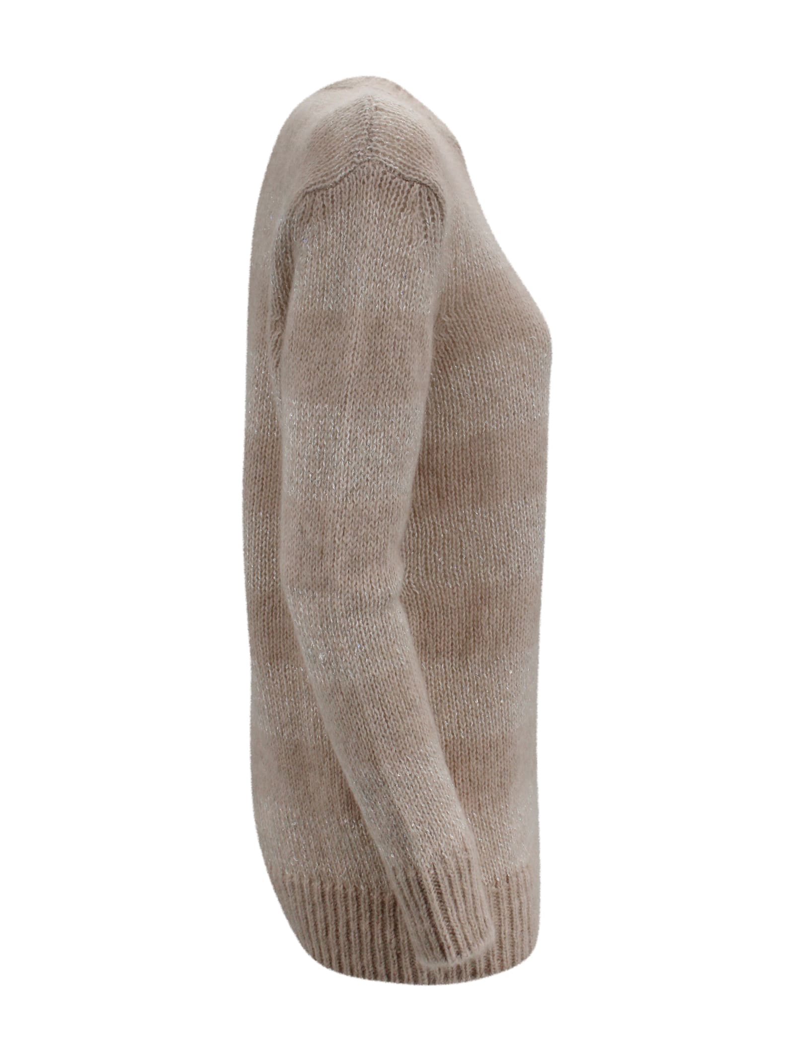 Herno Straight Cut Crew Neck Knit Jumper In Brown
