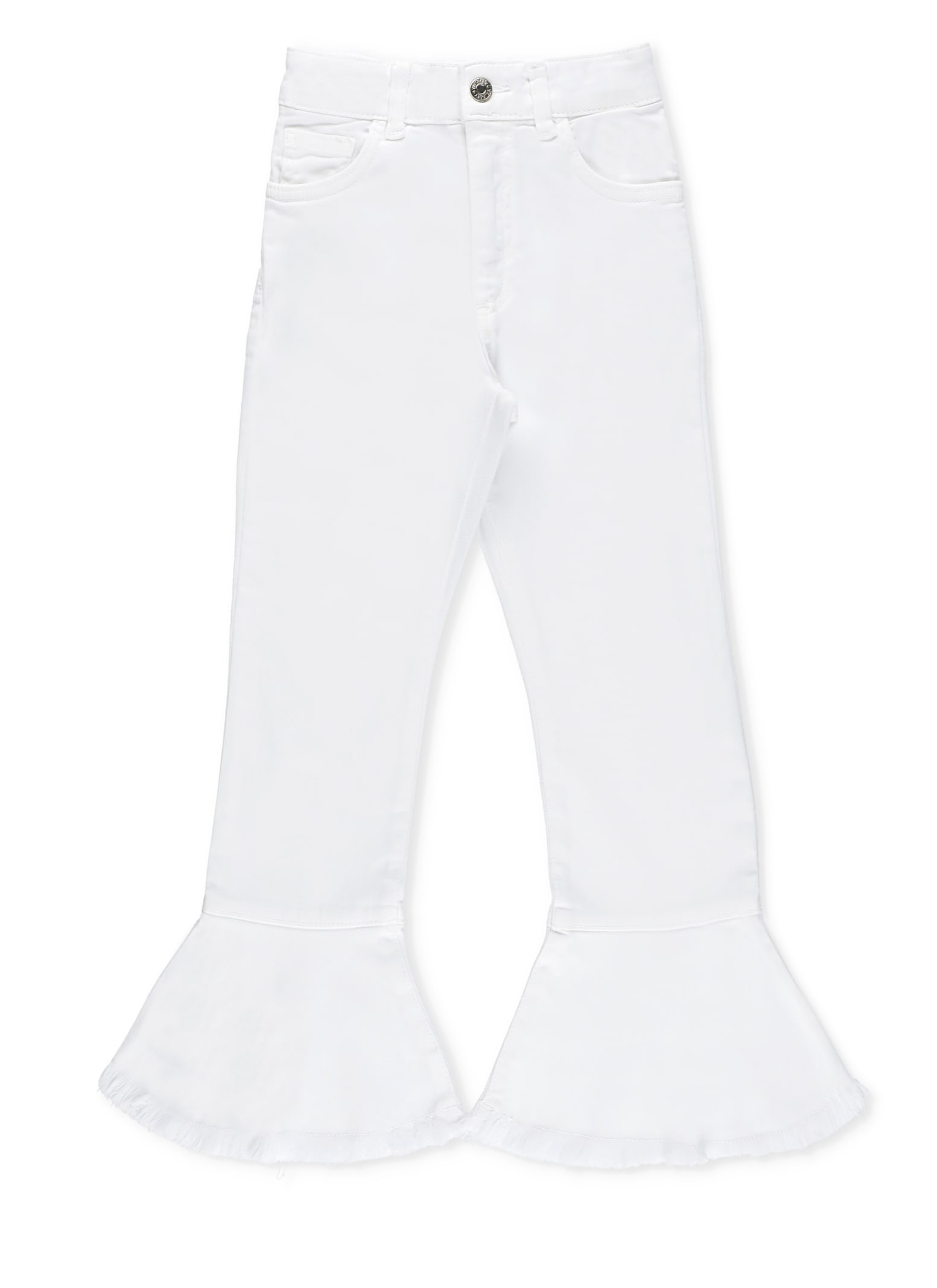 Shop Twinset Flared Jeans With Logo In White