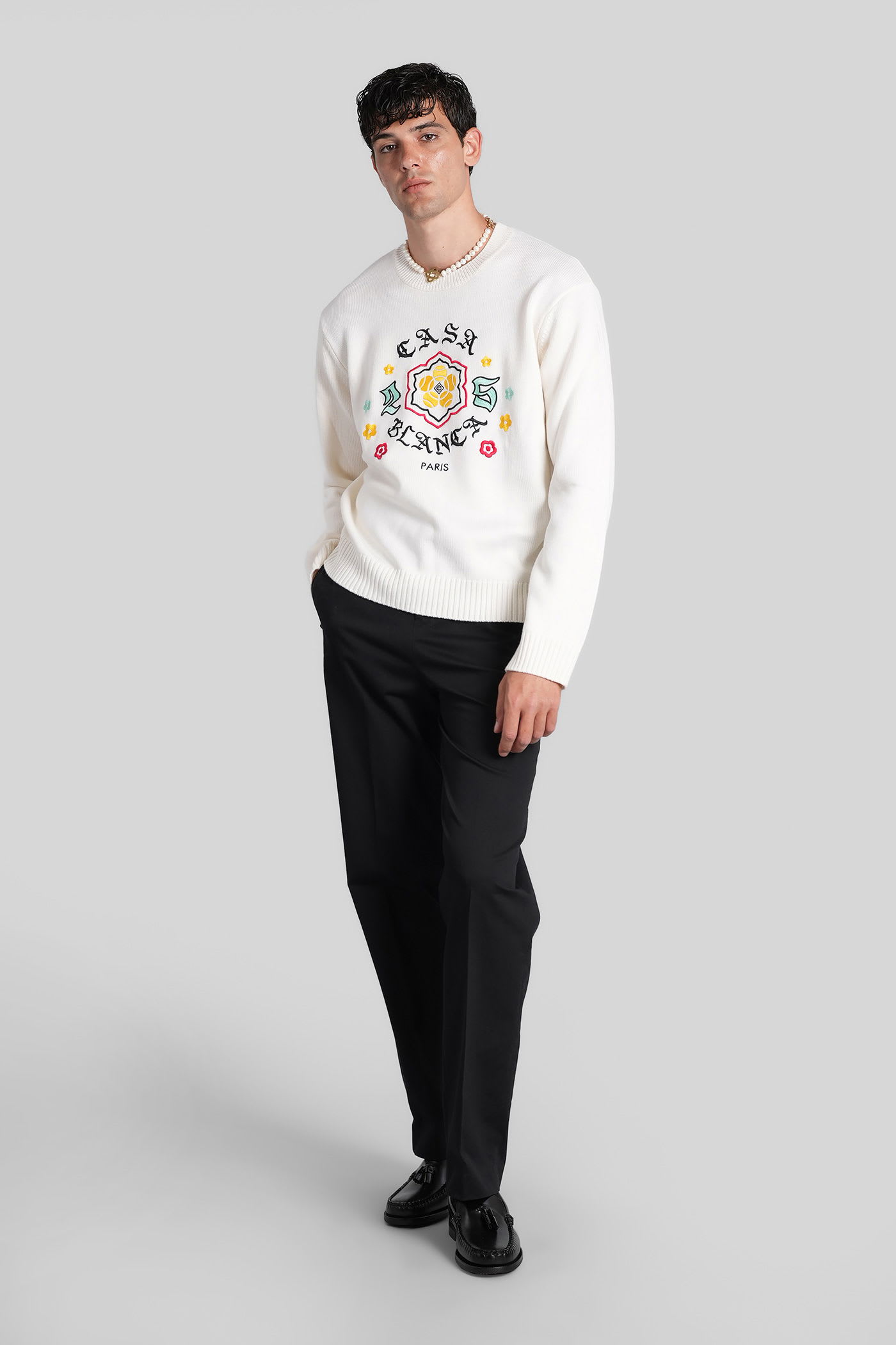 Casablanca Knitwear In Beige Wool In White