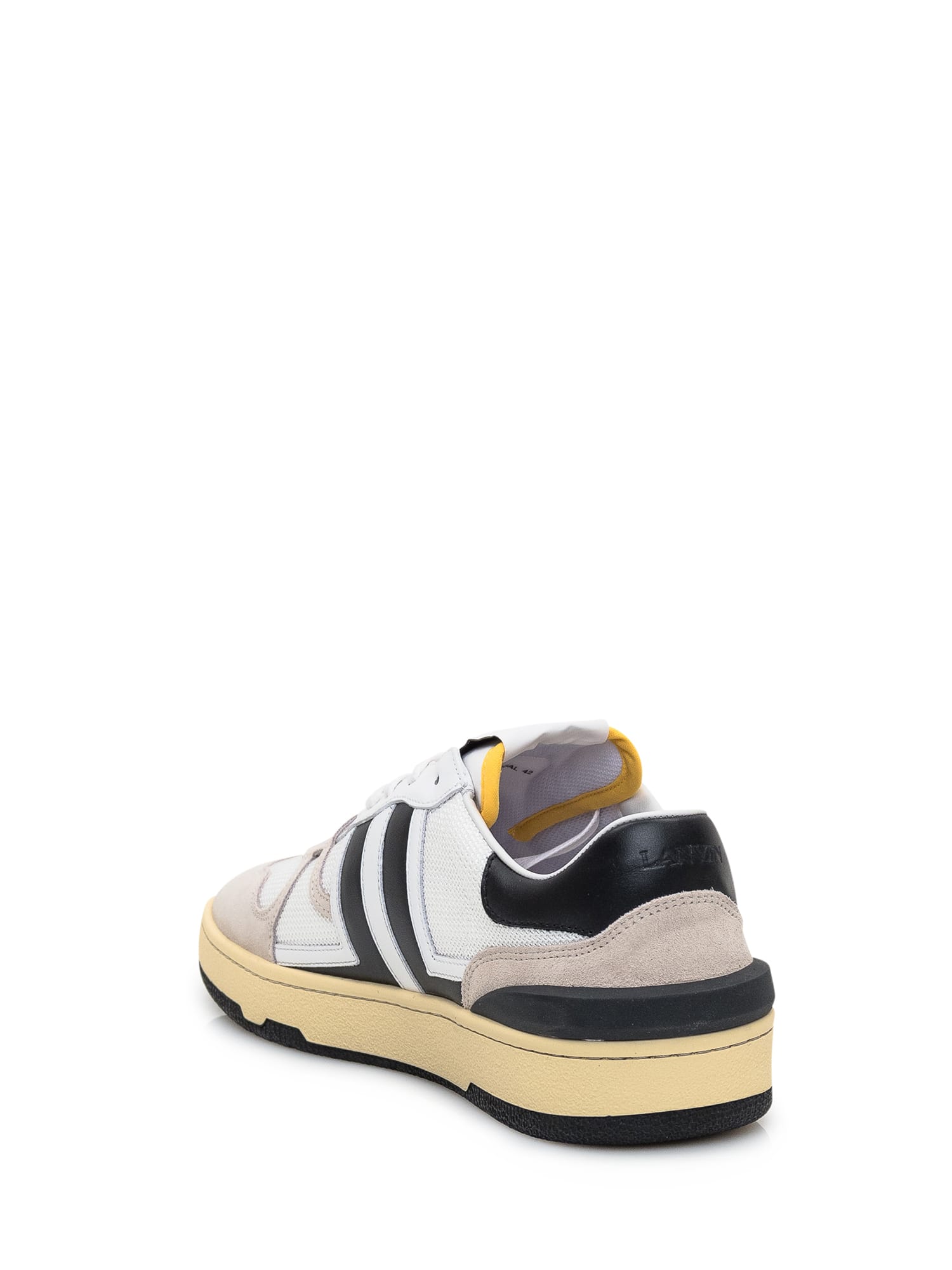 Shop Lanvin Clay Low Top Sneakers In White/black