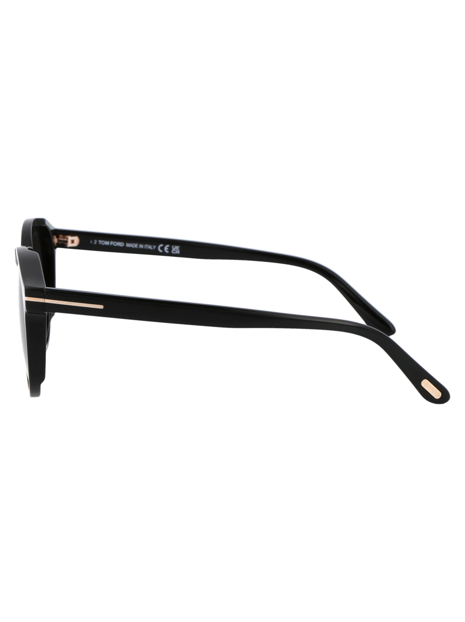 Shop Tom Ford Ian-02 Sunglasses In 01a Nero Lucido / Fumo