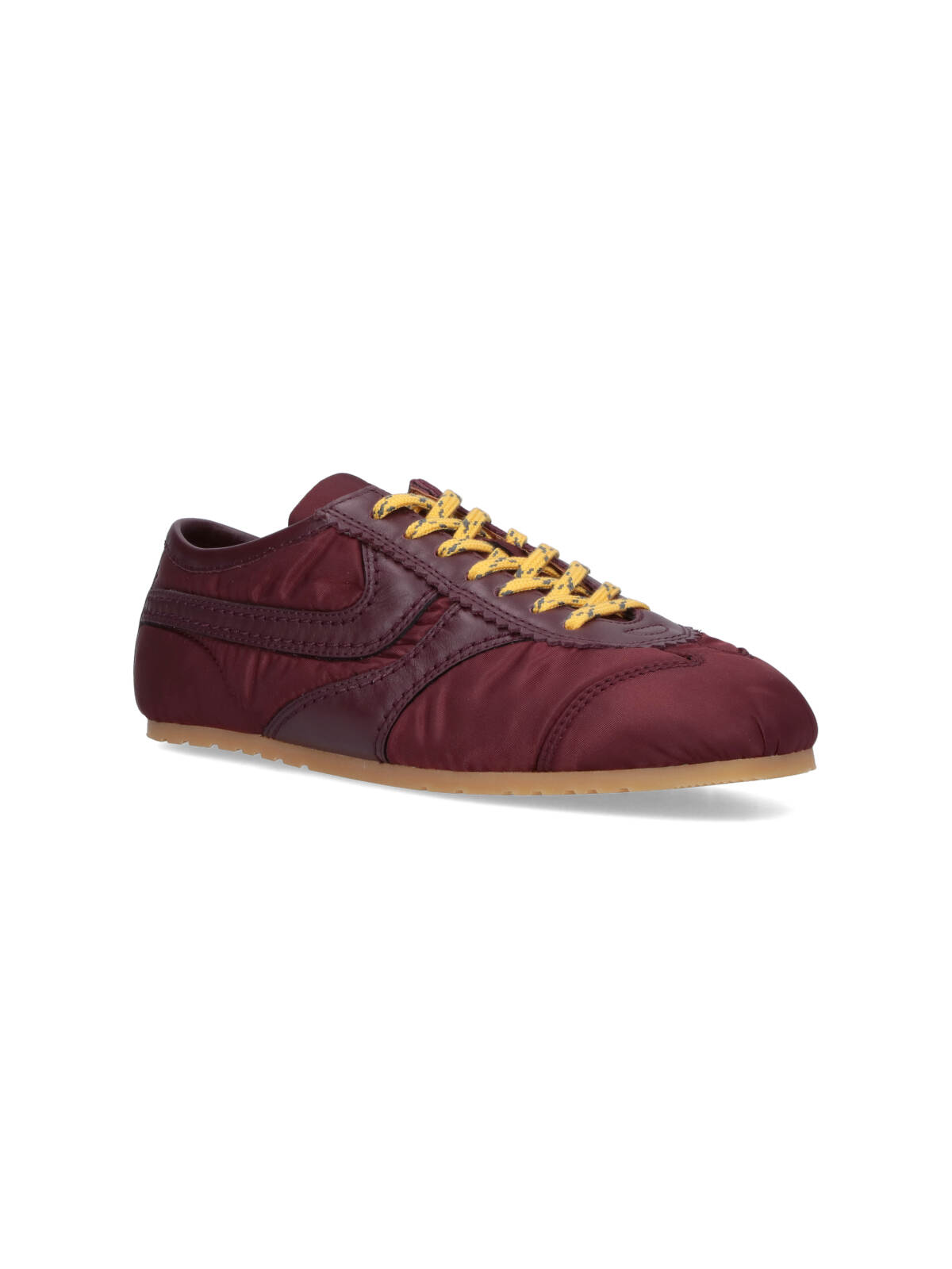 Dries Van Noten Low-top Nylon Running Sneakers With Leather Inserts In Purple