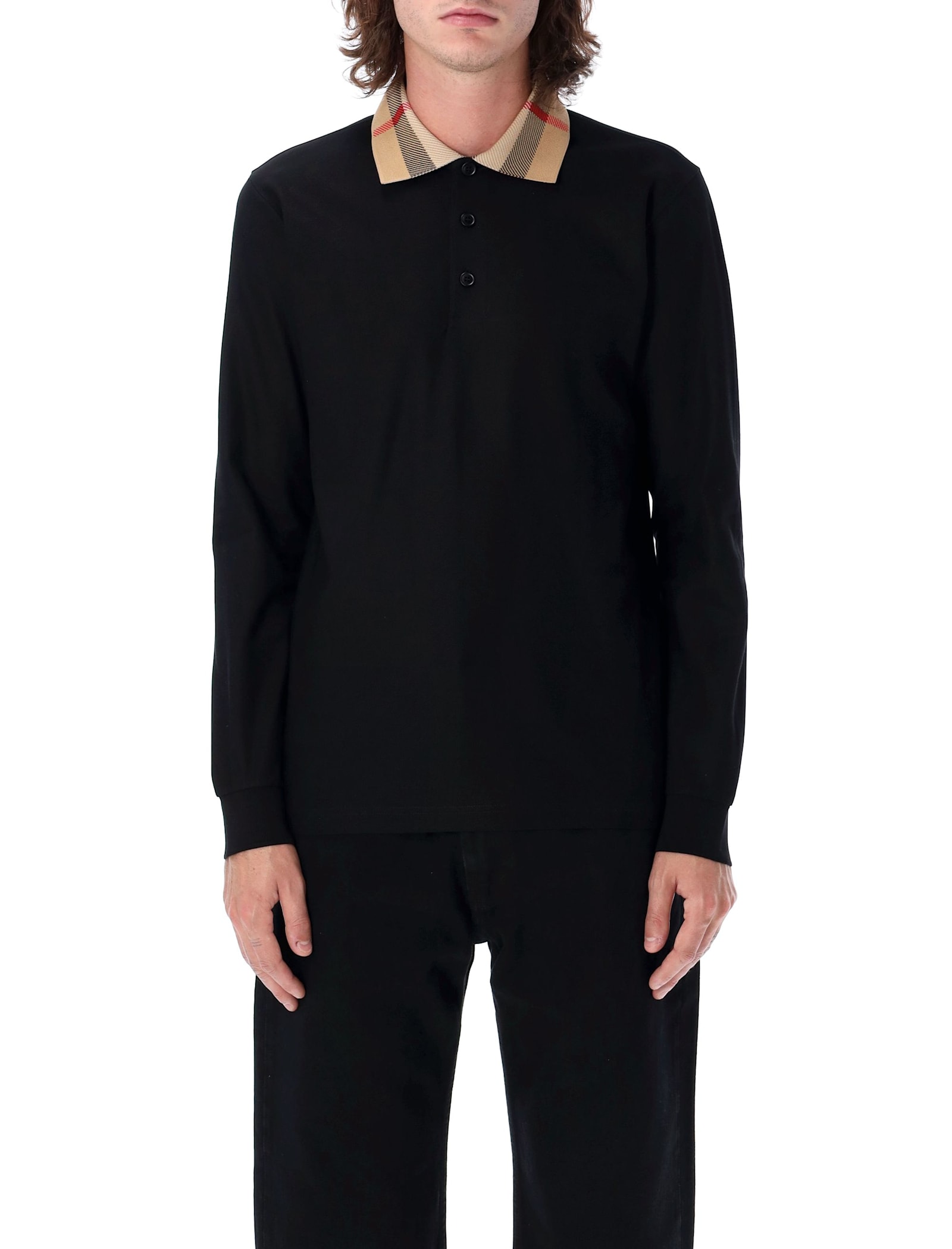 Shop Burberry Polo Shirt In Black