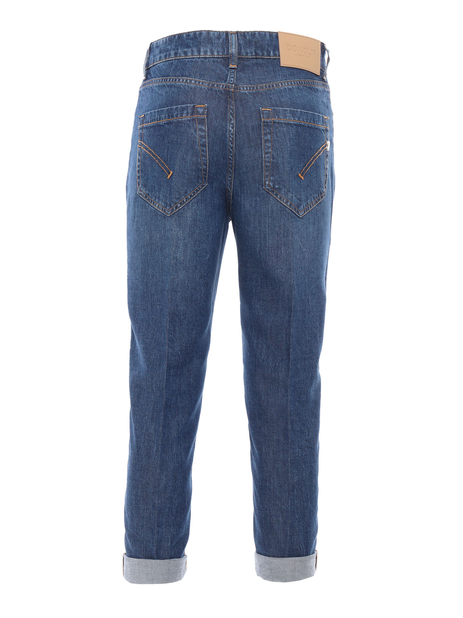 Dondup High-waisted Jeans With Tapered Leg In Blue