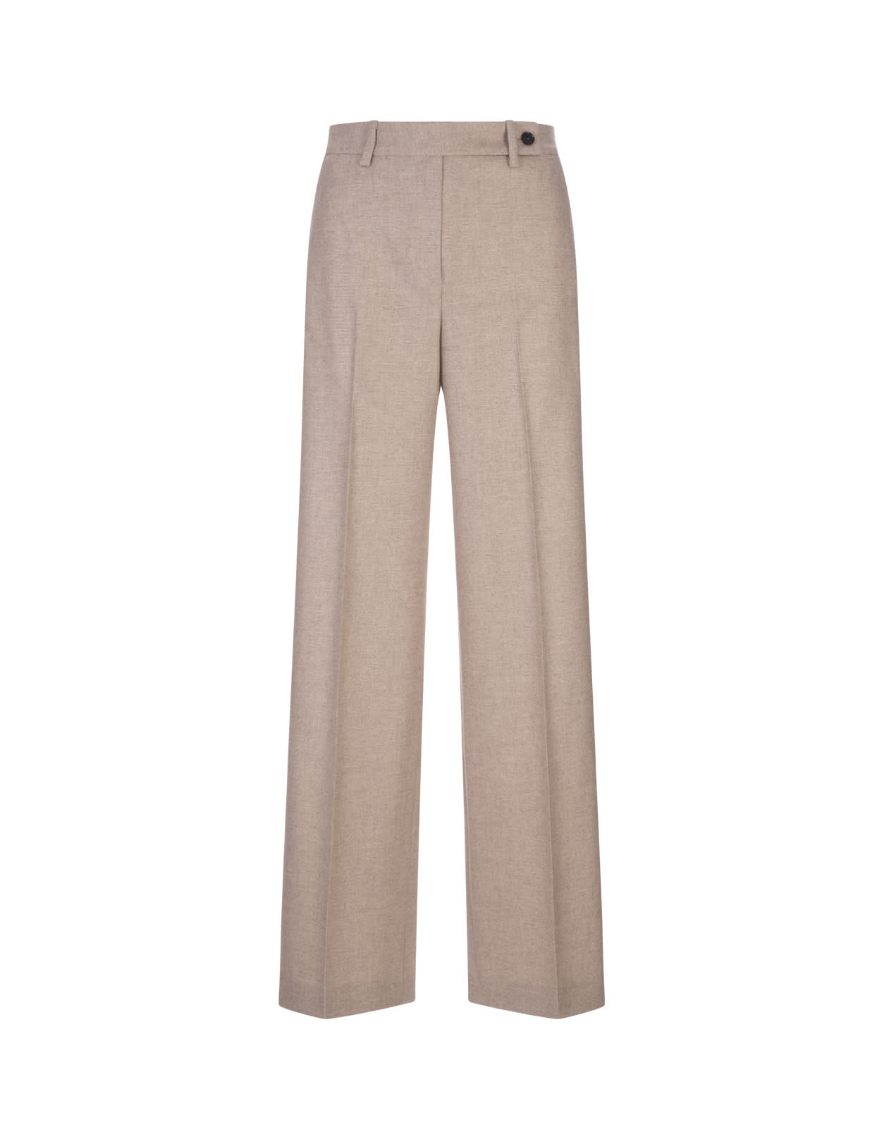 KITON BEIGE CASHMERE WIDE LEG TROUSERS